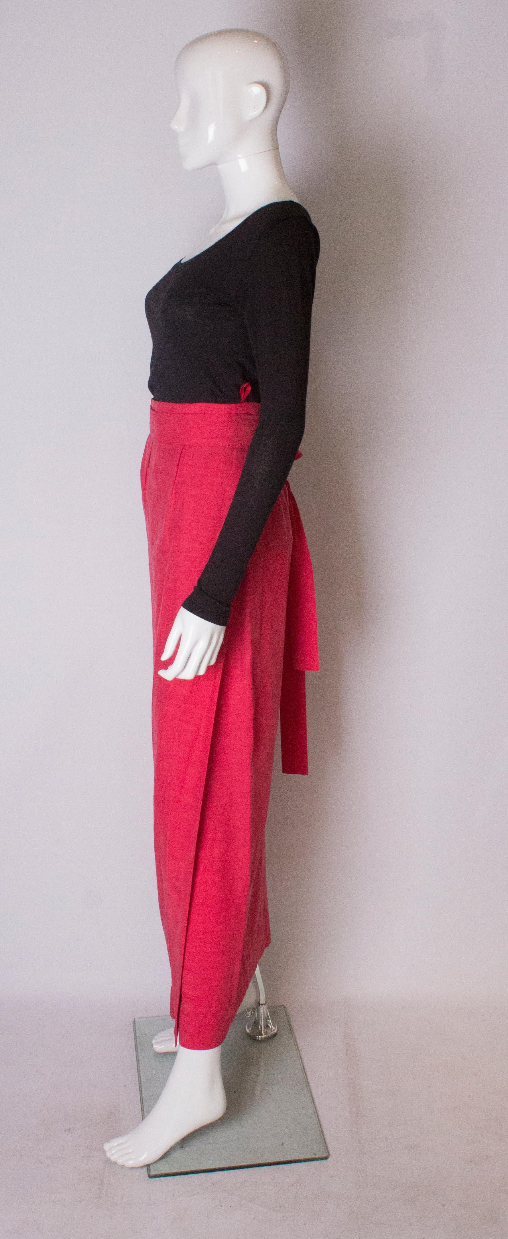 Vintage Yves Saint Laurent Rive Gauche Raspberry Pink Skirt For Sale 1