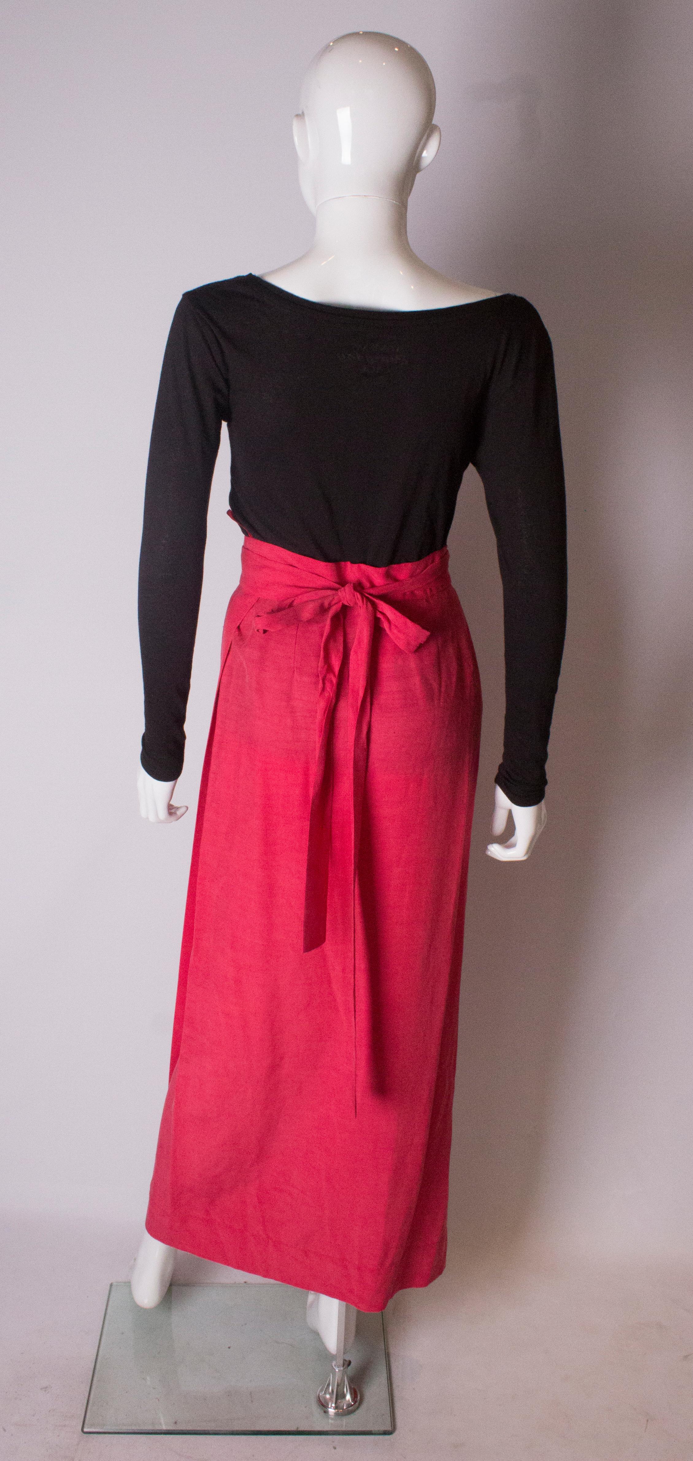 Vintage Yves Saint Laurent Rive Gauche Raspberry Pink Skirt For Sale 3