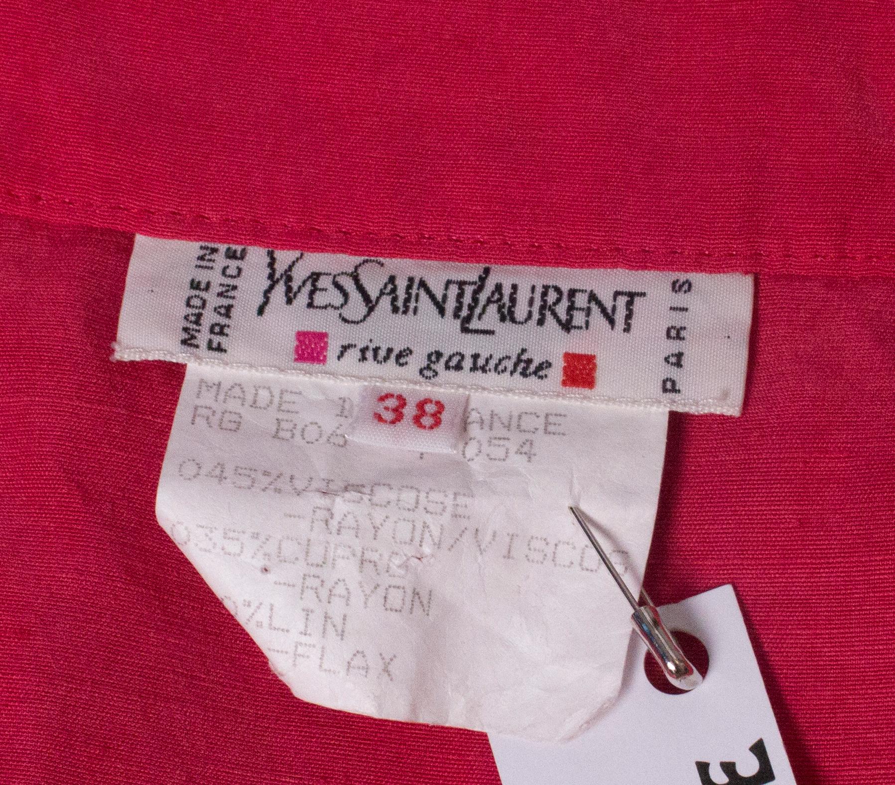 Vintage Yves Saint Laurent Rive Gauche Himbeerrosa Vintage-Rock im Angebot 4