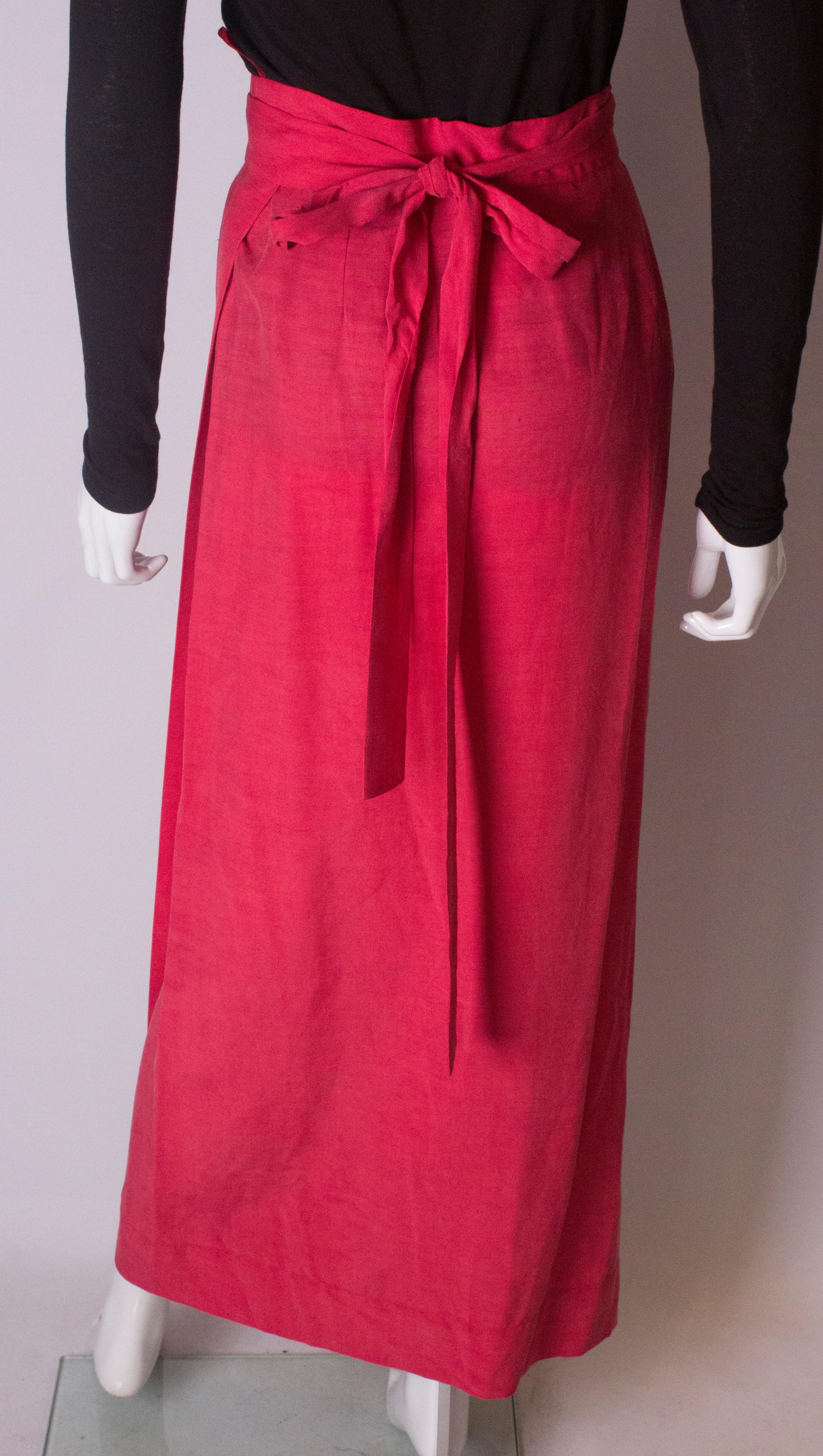 Falda Vintage Yves Saint Laurent Rive Gauche Rosa Frambuesa en venta 4