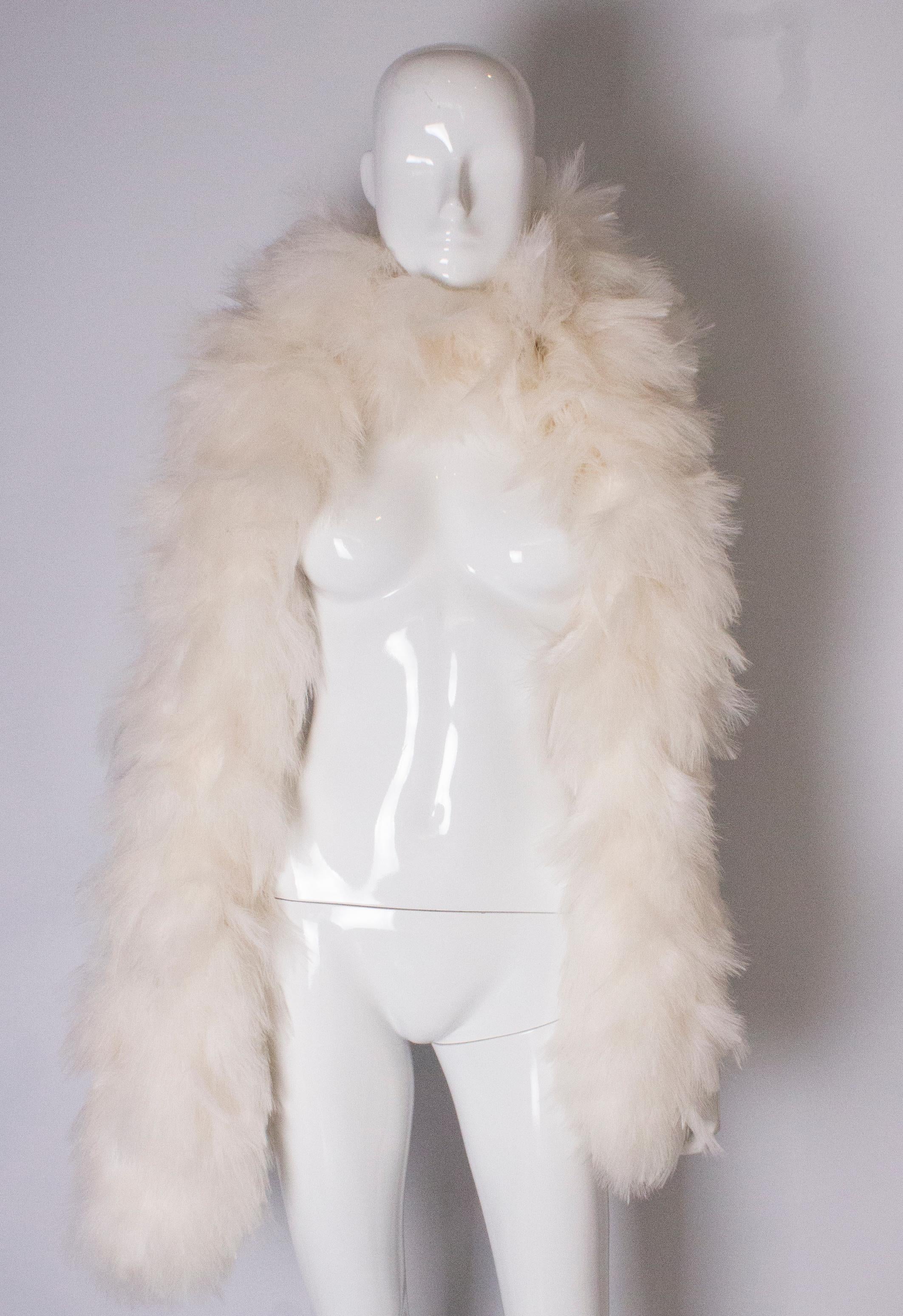 White Ostrich Feather Vintage boa 2