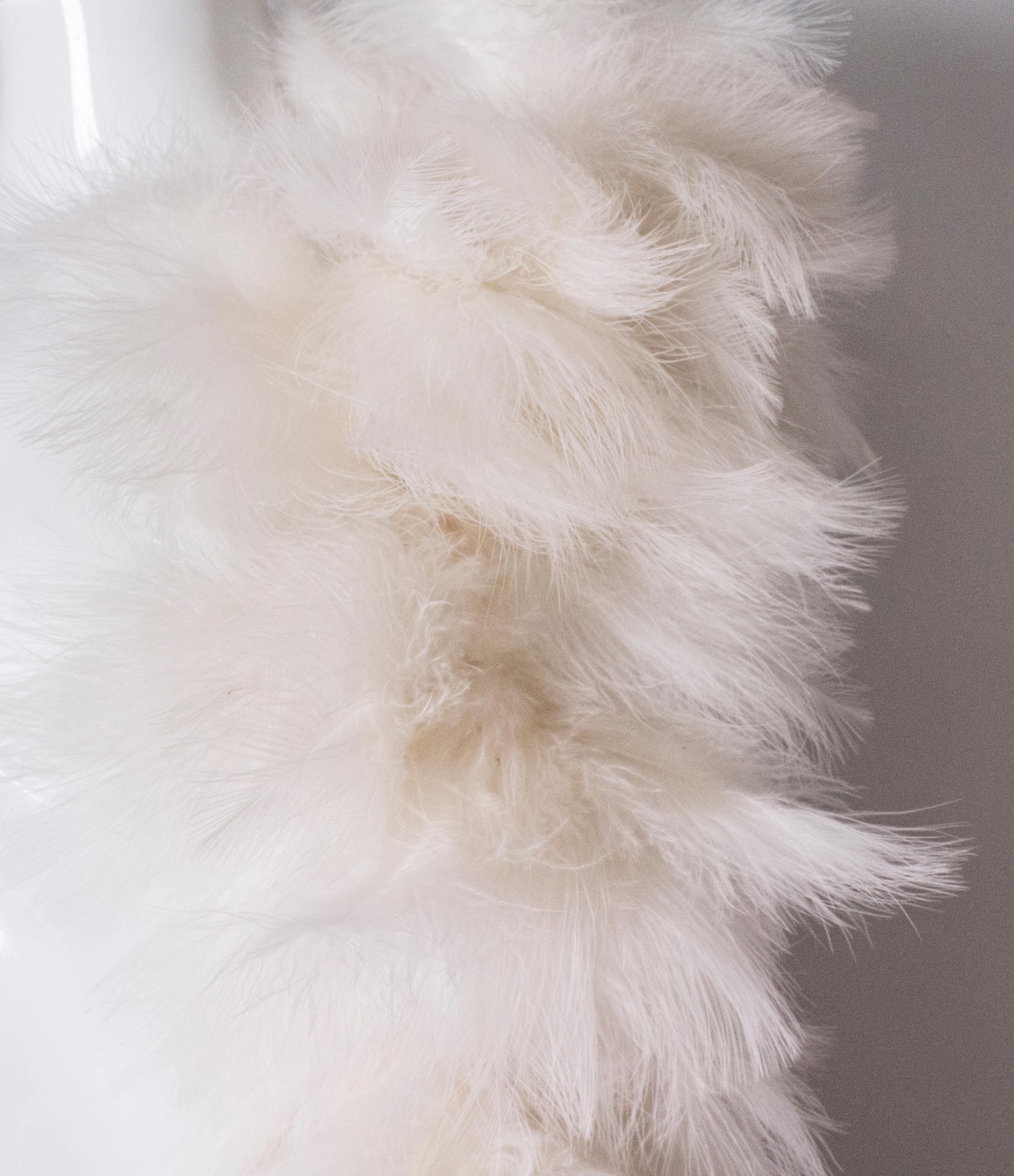 White Ostrich Feather Vintage boa 4