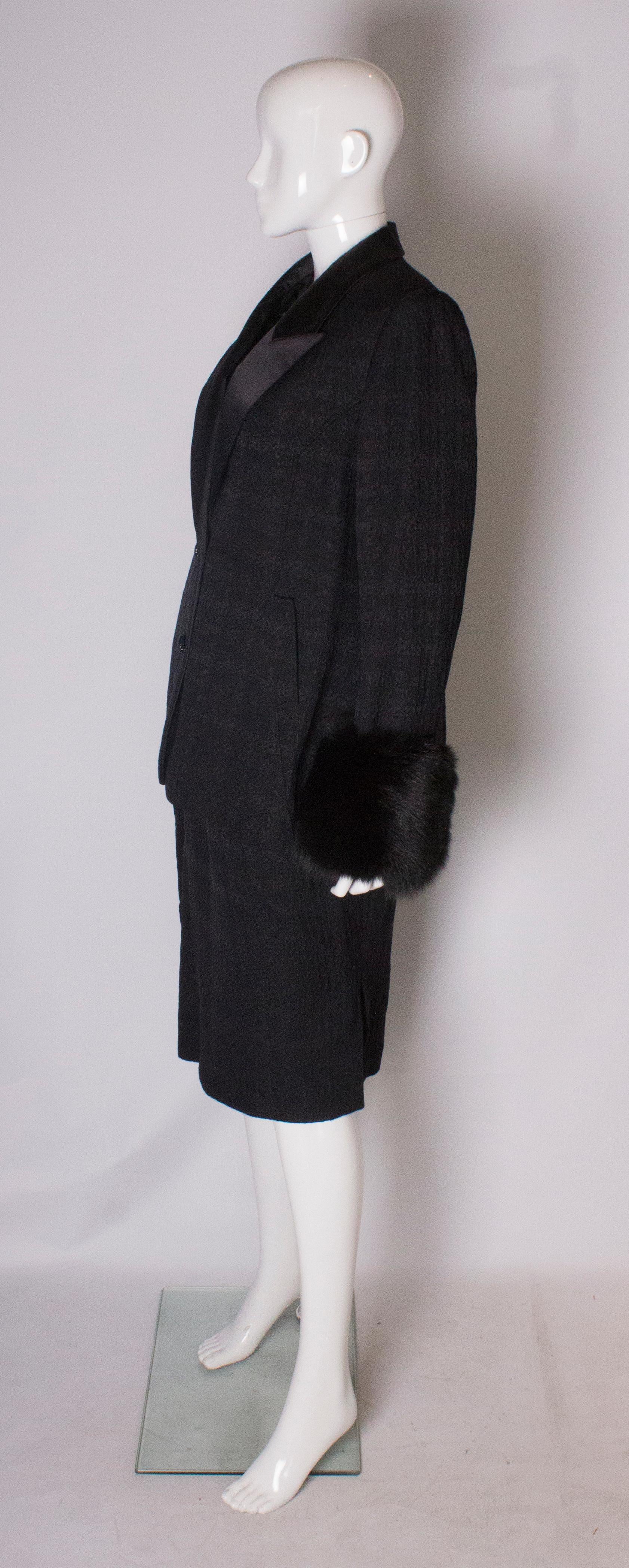 1980s Vintage Parveen Couture Suit with Fur Trim For Sale 2