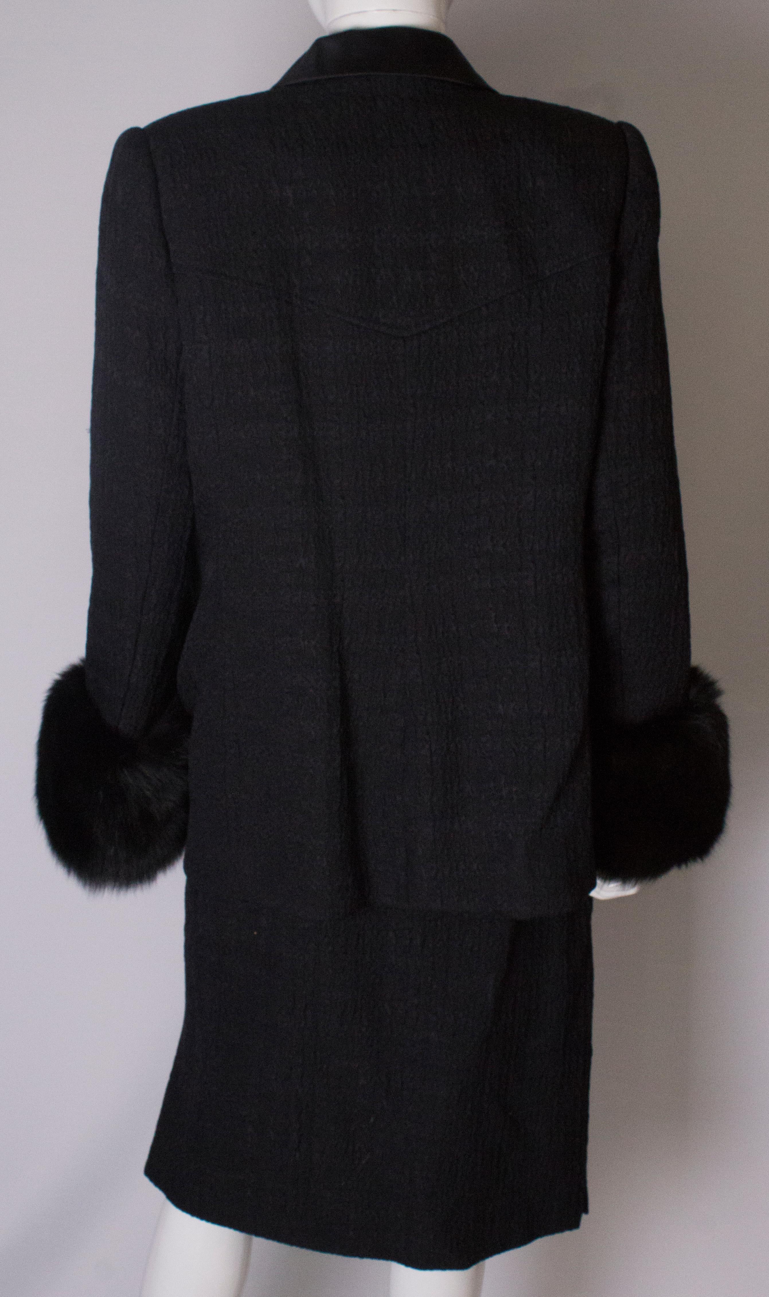 1980s Vintage Parveen Couture Suit with Fur Trim For Sale 5