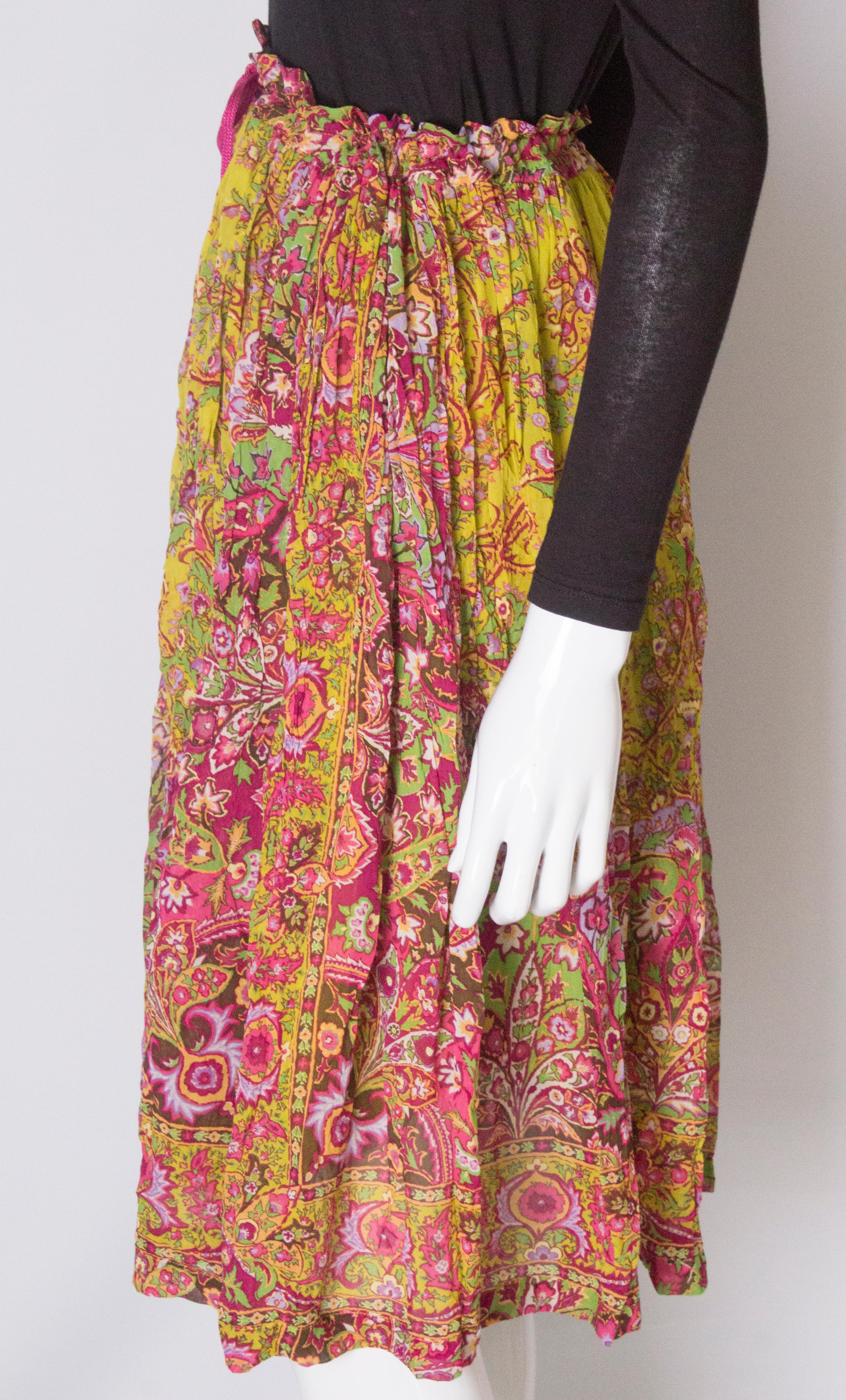 Brown Vintage Etro Vintage Silk Skirt For Sale