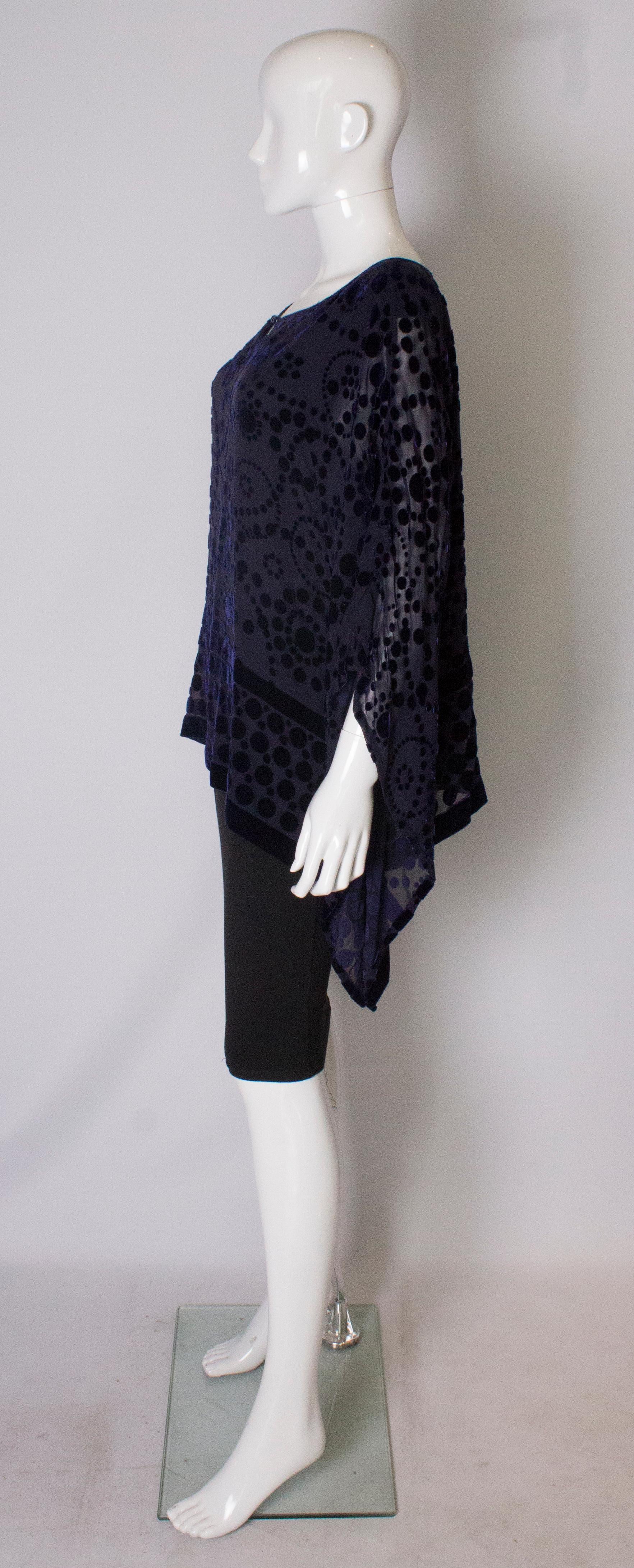 Women's Vintage Silk Velvet Devorree Top For Sale