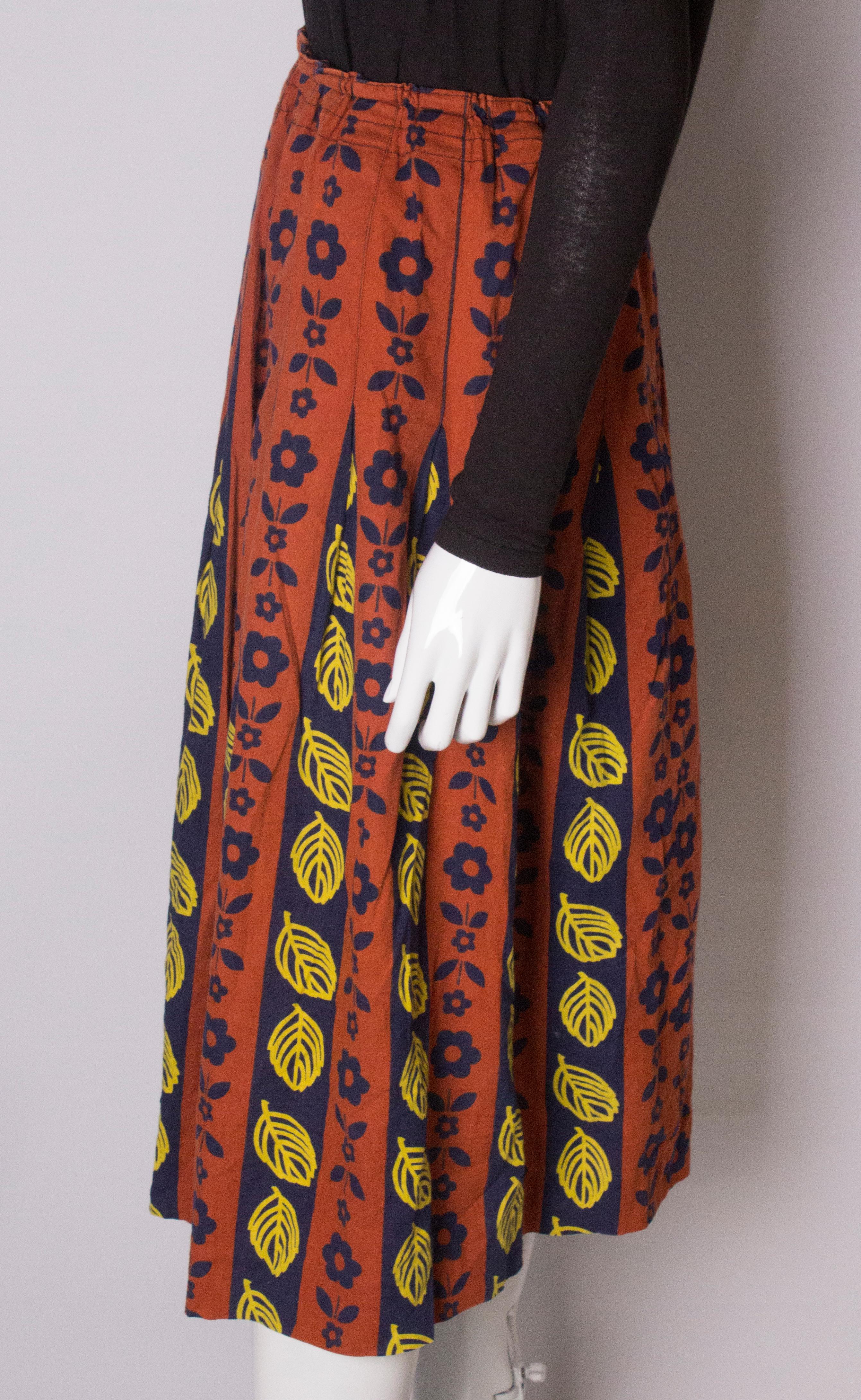 Women's Autumn Print Vintage Skirt  For Sale