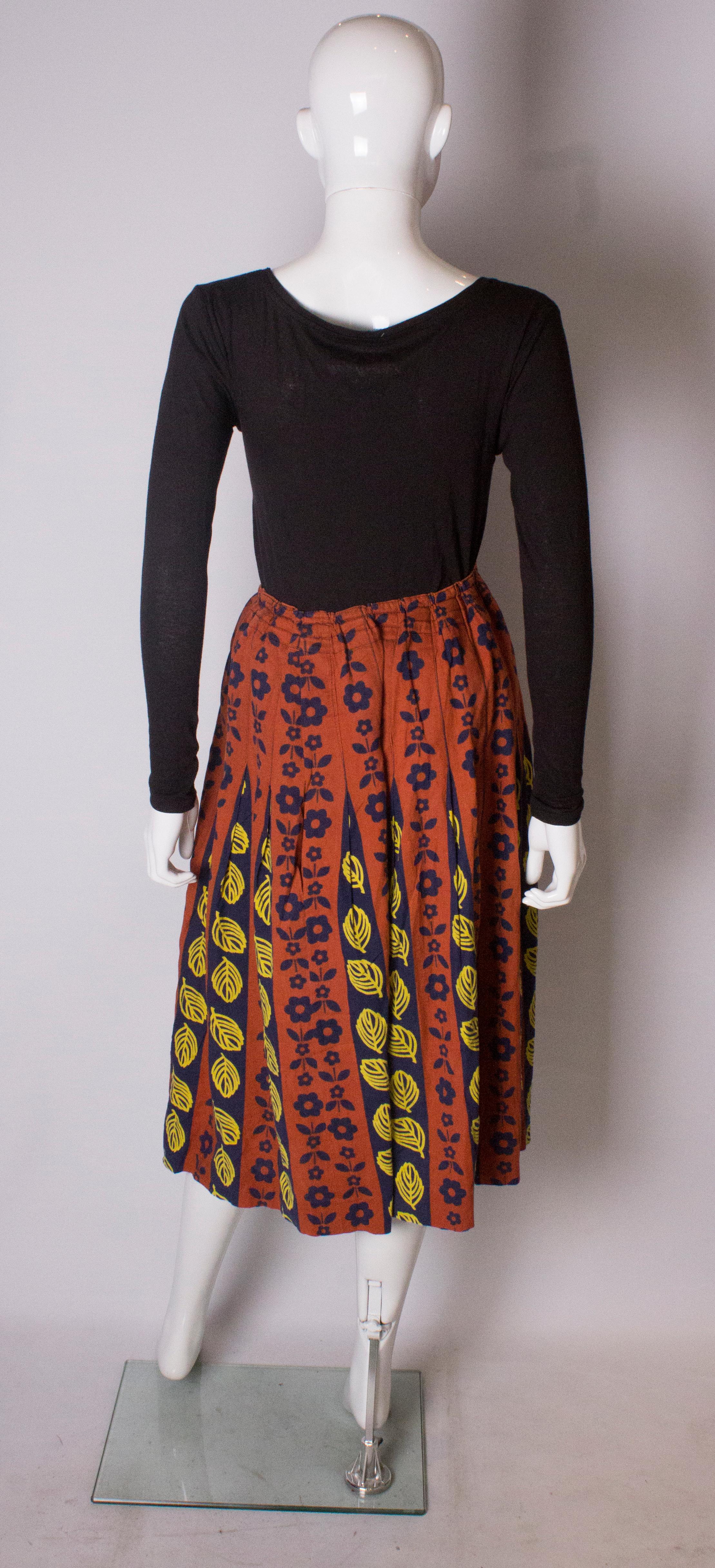 Autumn Print Vintage Skirt  For Sale 1