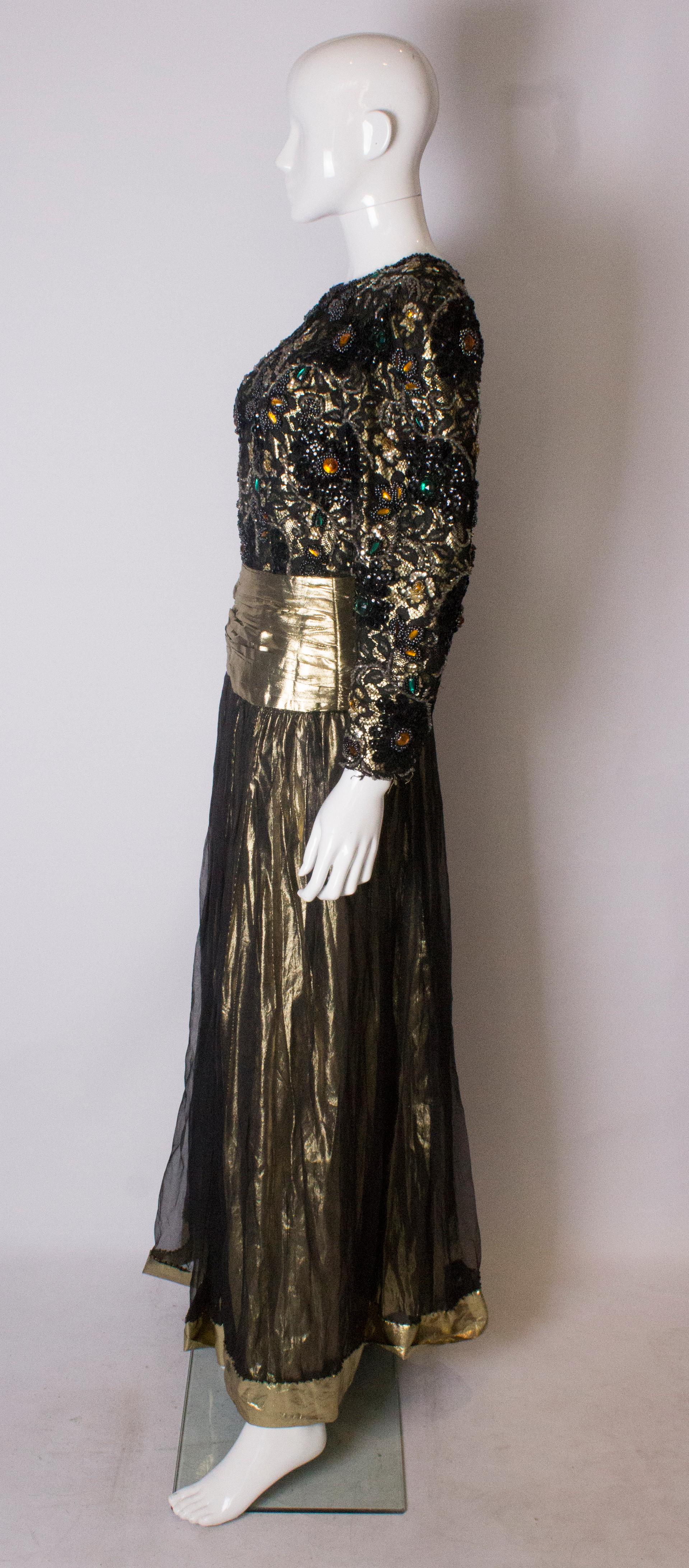Beaded Evening Gown, 1980s In Good Condition For Sale In London, GB
