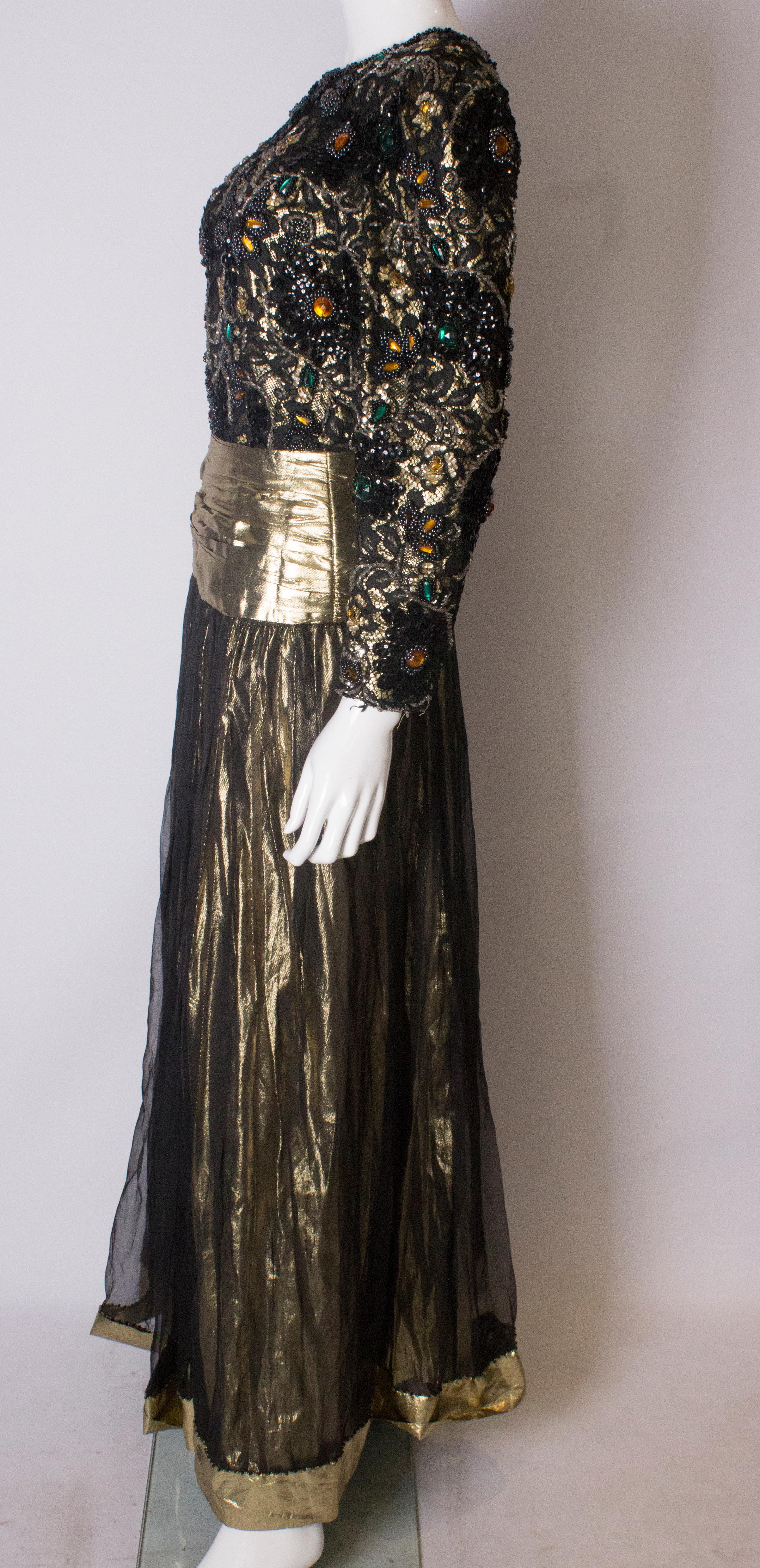 Women's Beaded Evening Gown, 1980s For Sale