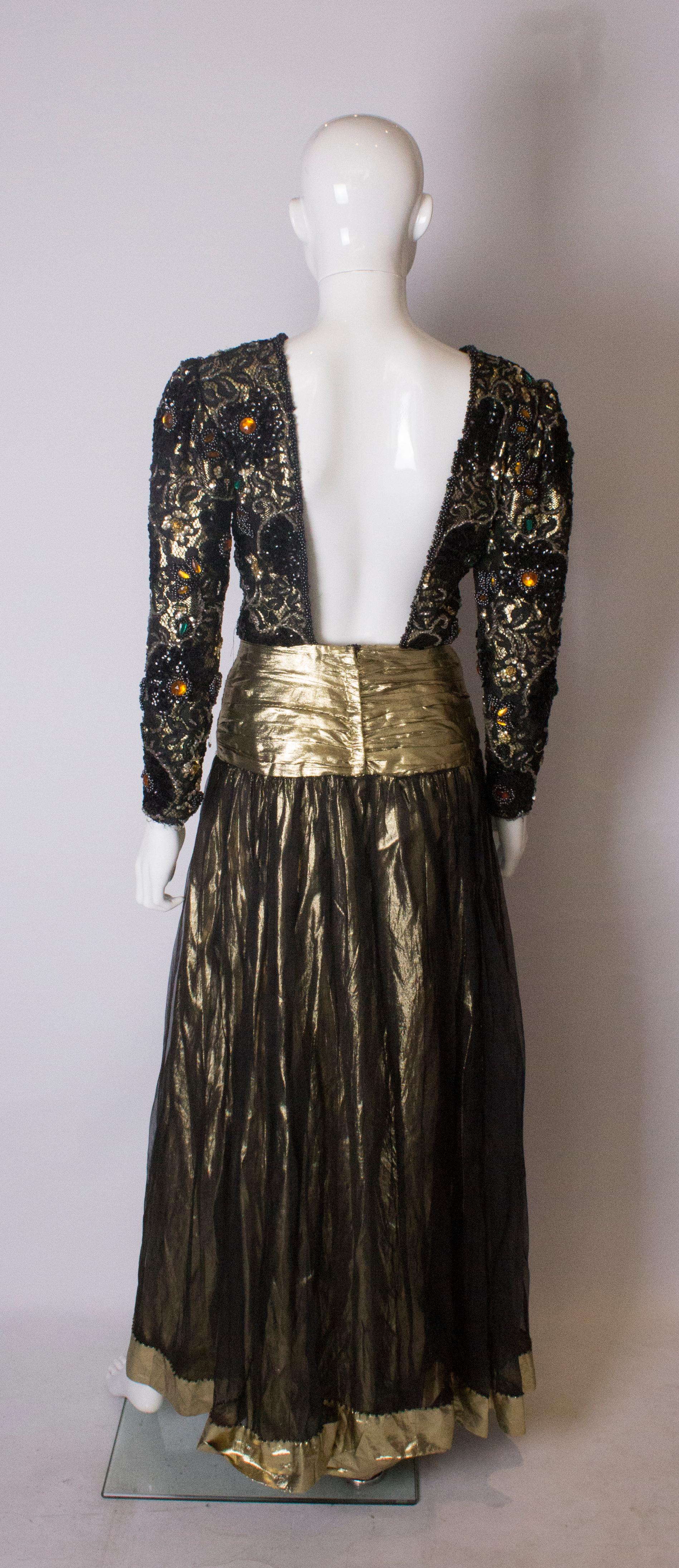 Beaded Evening Gown, 1980s For Sale 1