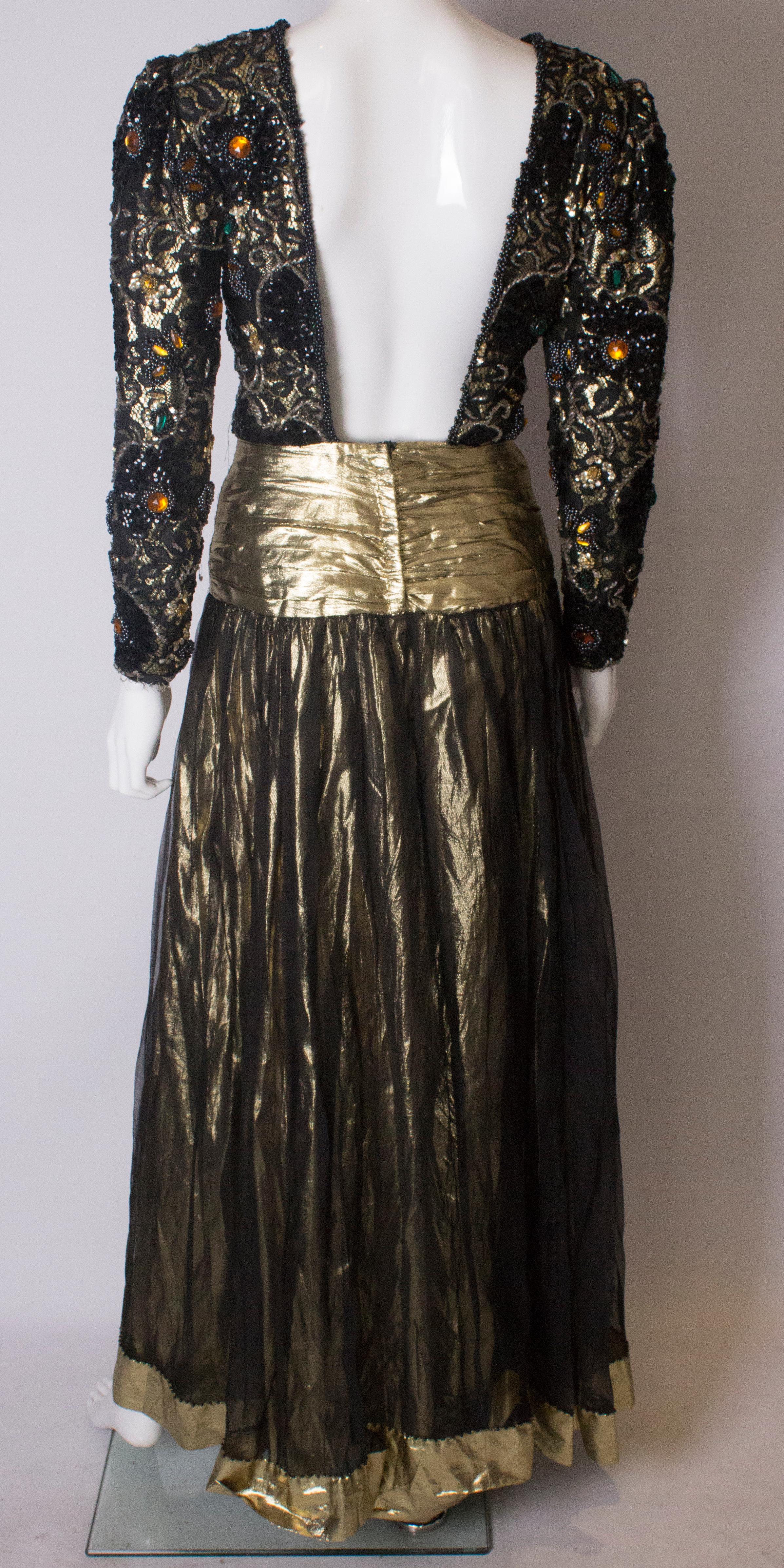 Beaded Evening Gown, 1980s For Sale 2