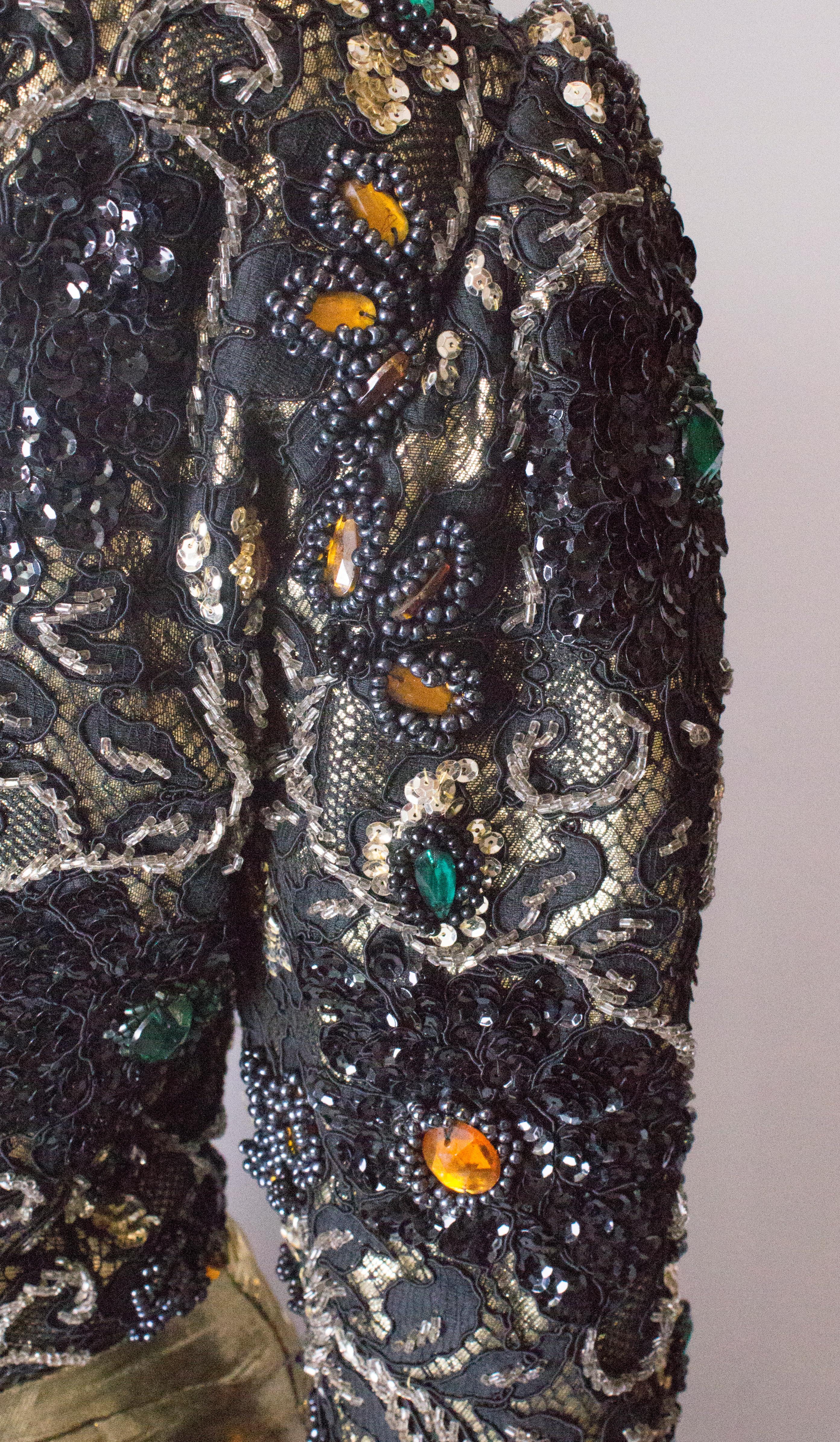 Beaded Evening Gown, 1980s For Sale 3