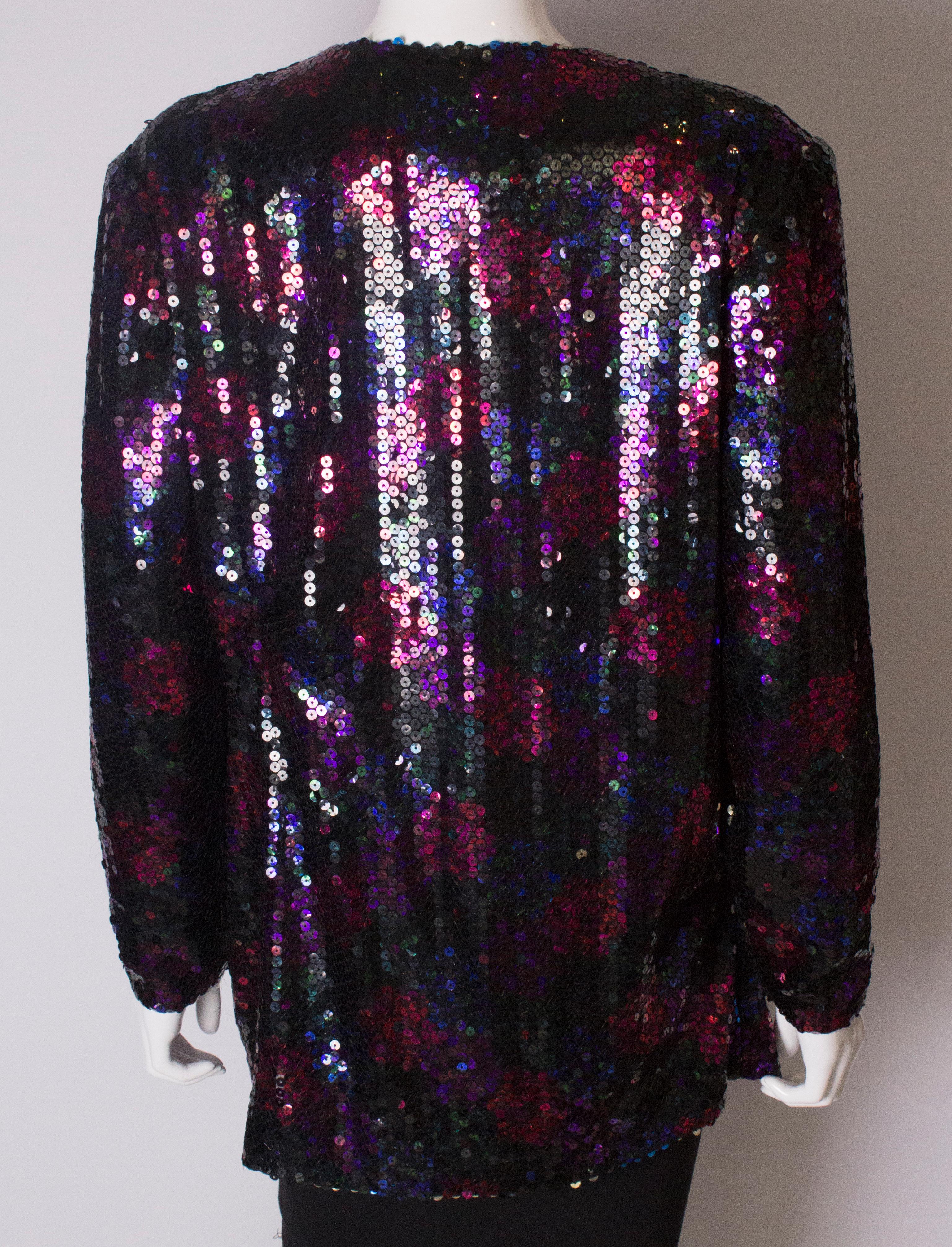 Vintage Jacques Azagury Sequin Jacket In Good Condition For Sale In London, GB