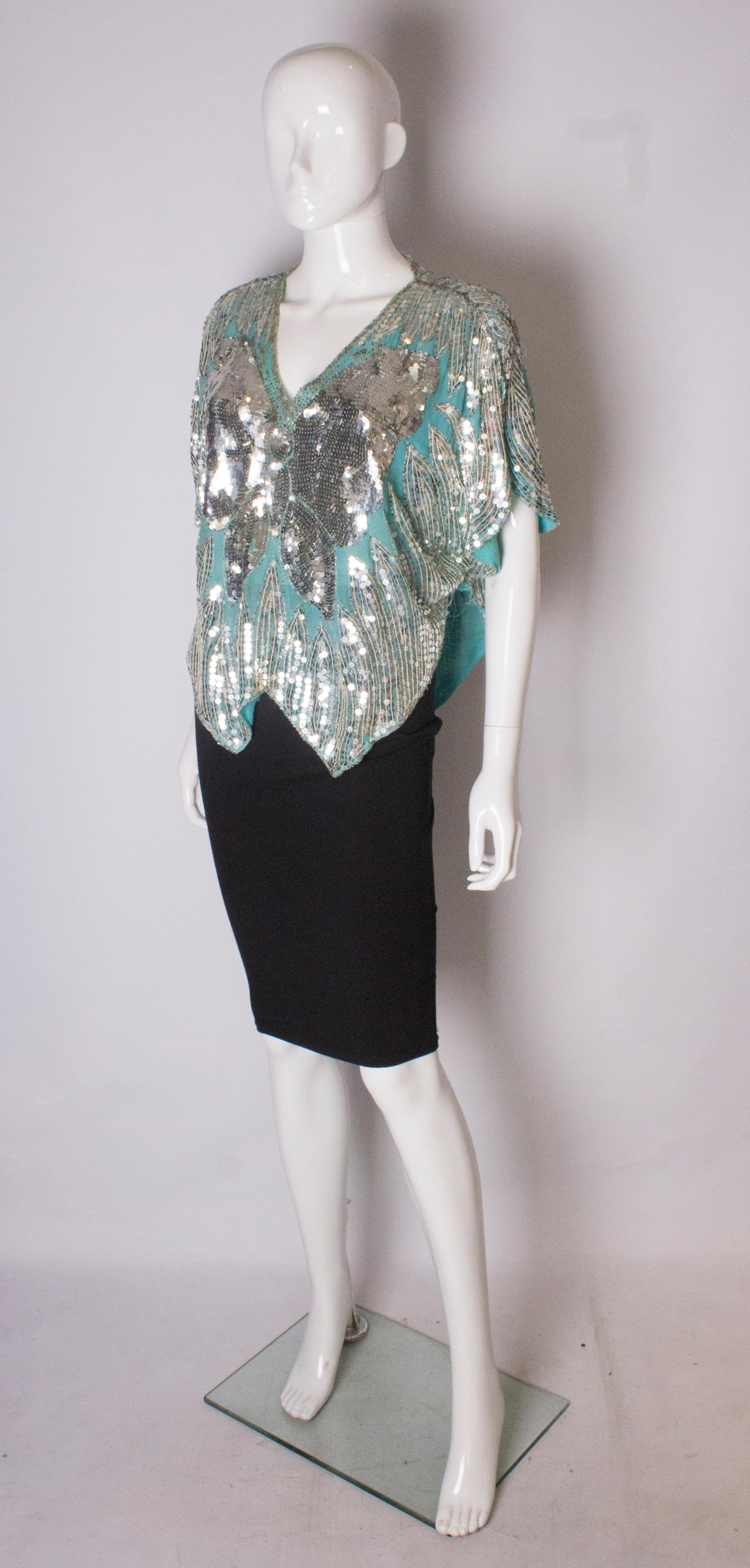 butterfly sequin top
