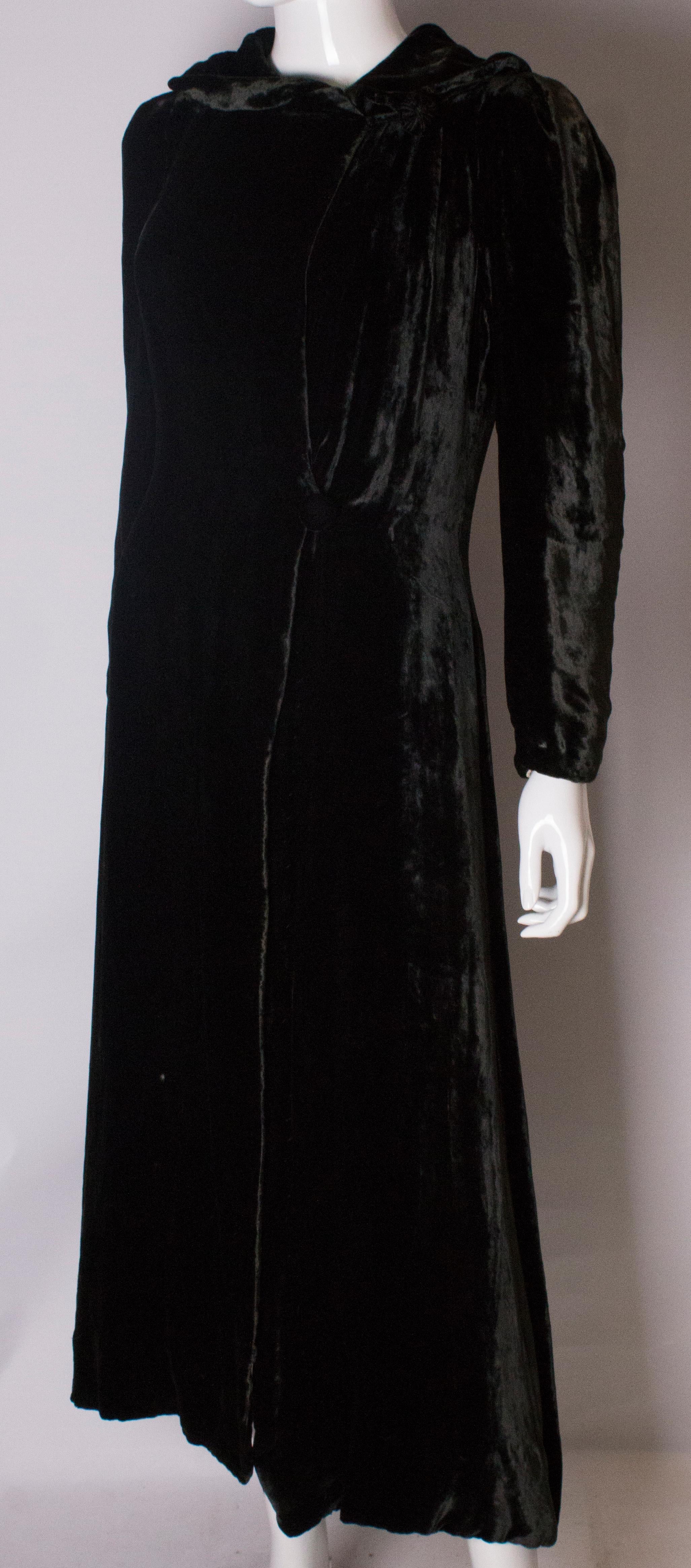 Women's Velvet Hooded Vintage Coat