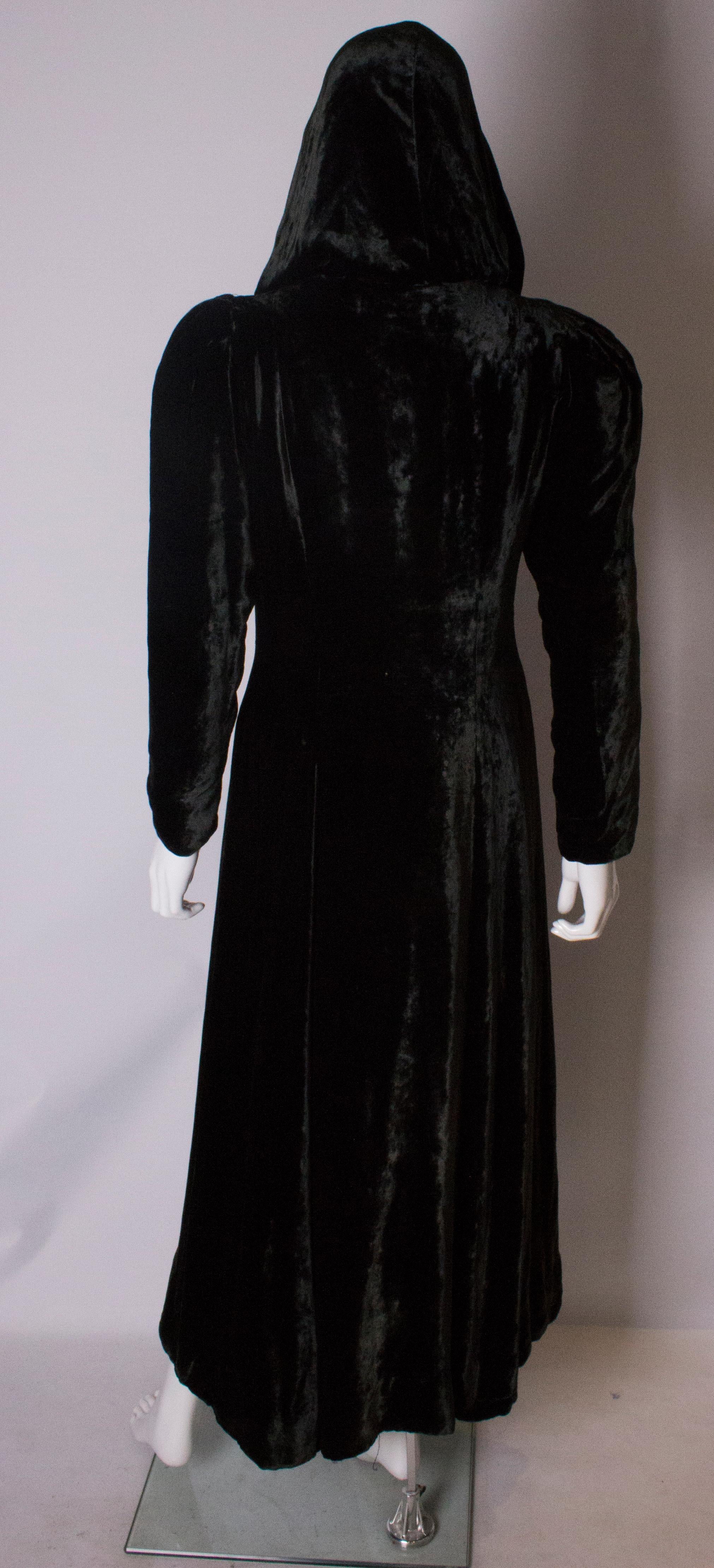 Velvet Hooded Vintage Coat 3