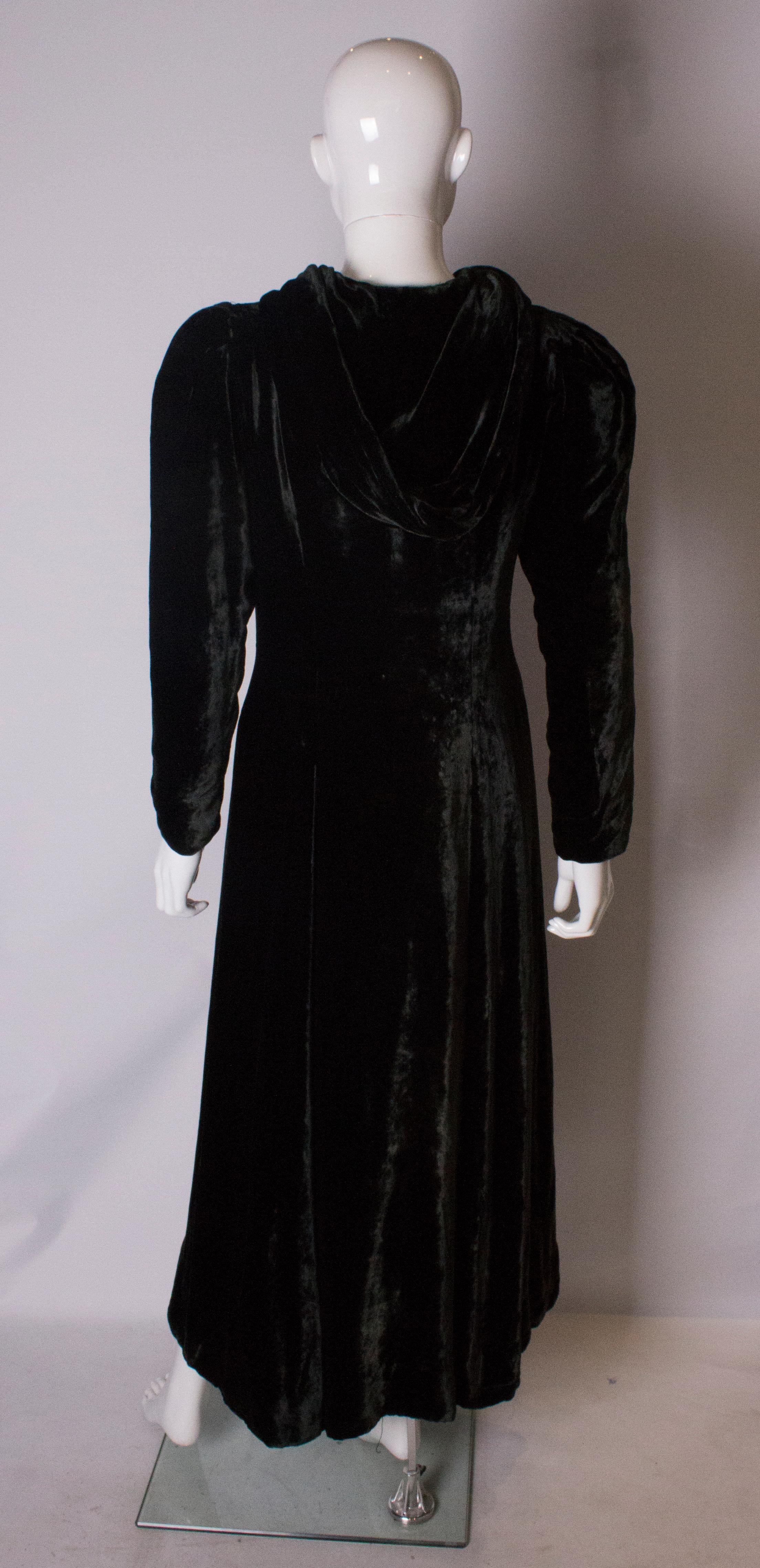 Velvet Hooded Vintage Coat 4