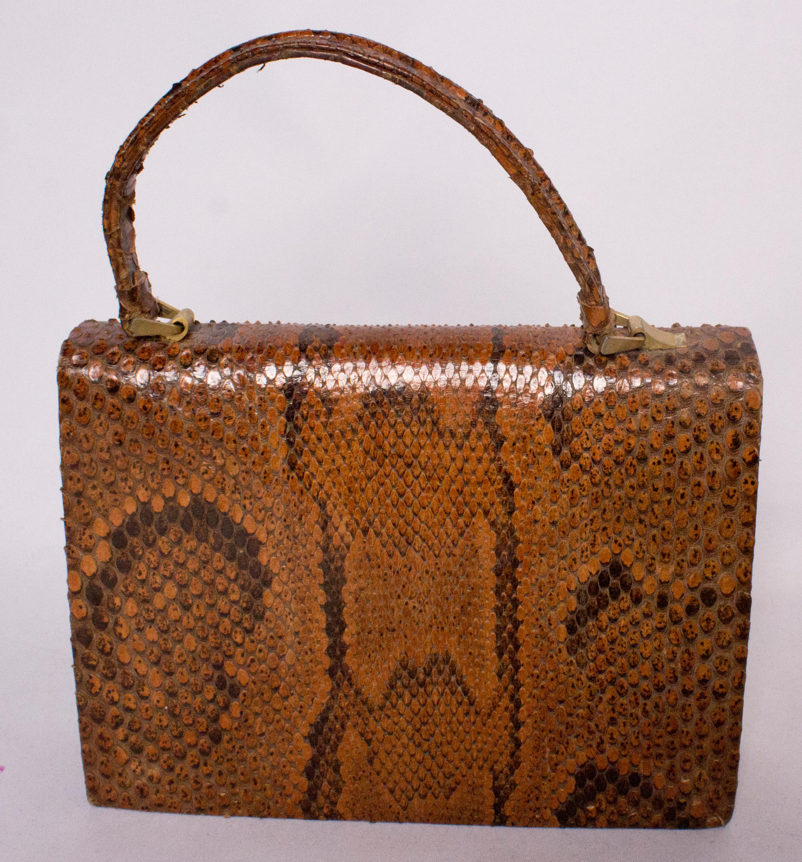 brown snakeskin bag