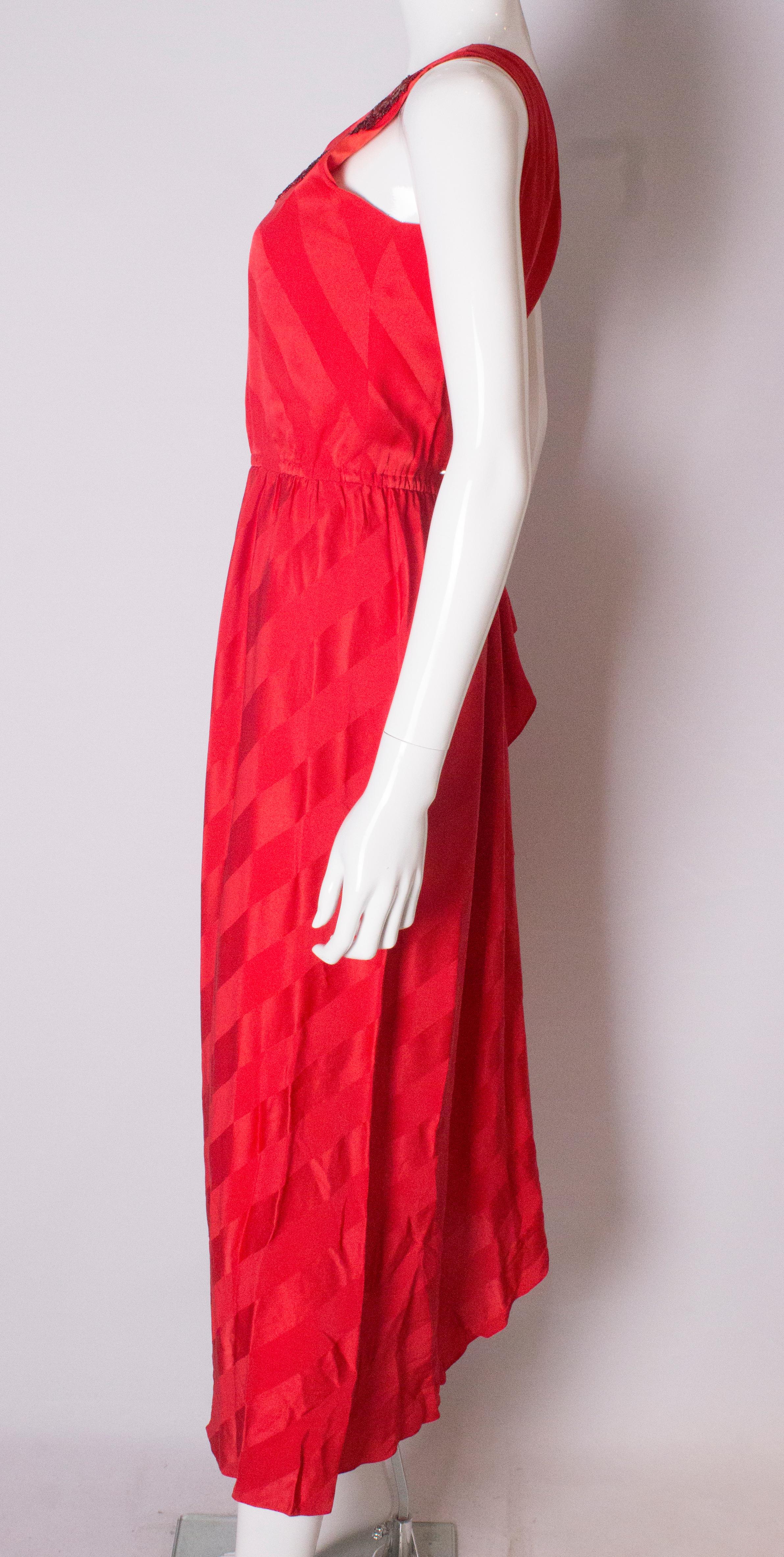 Women's Bruce Oldfield Vintage Red Silk Dress