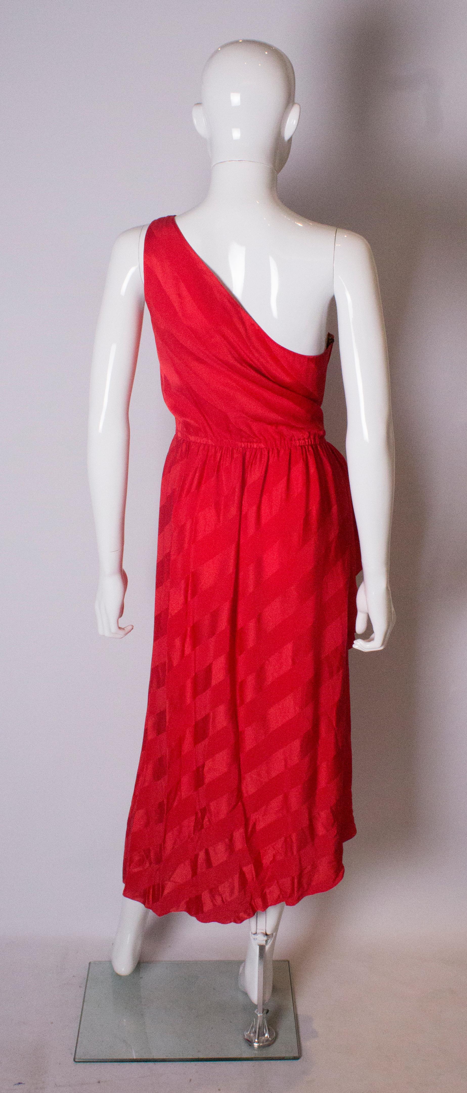 Bruce Oldfield Vintage Red Silk Dress 1