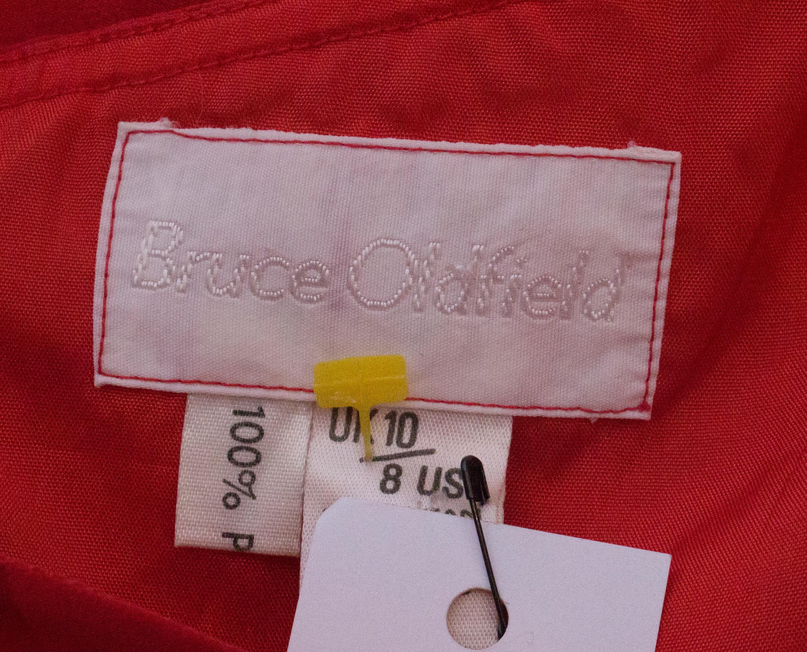 Bruce Oldfield Vintage Red Silk Dress 3