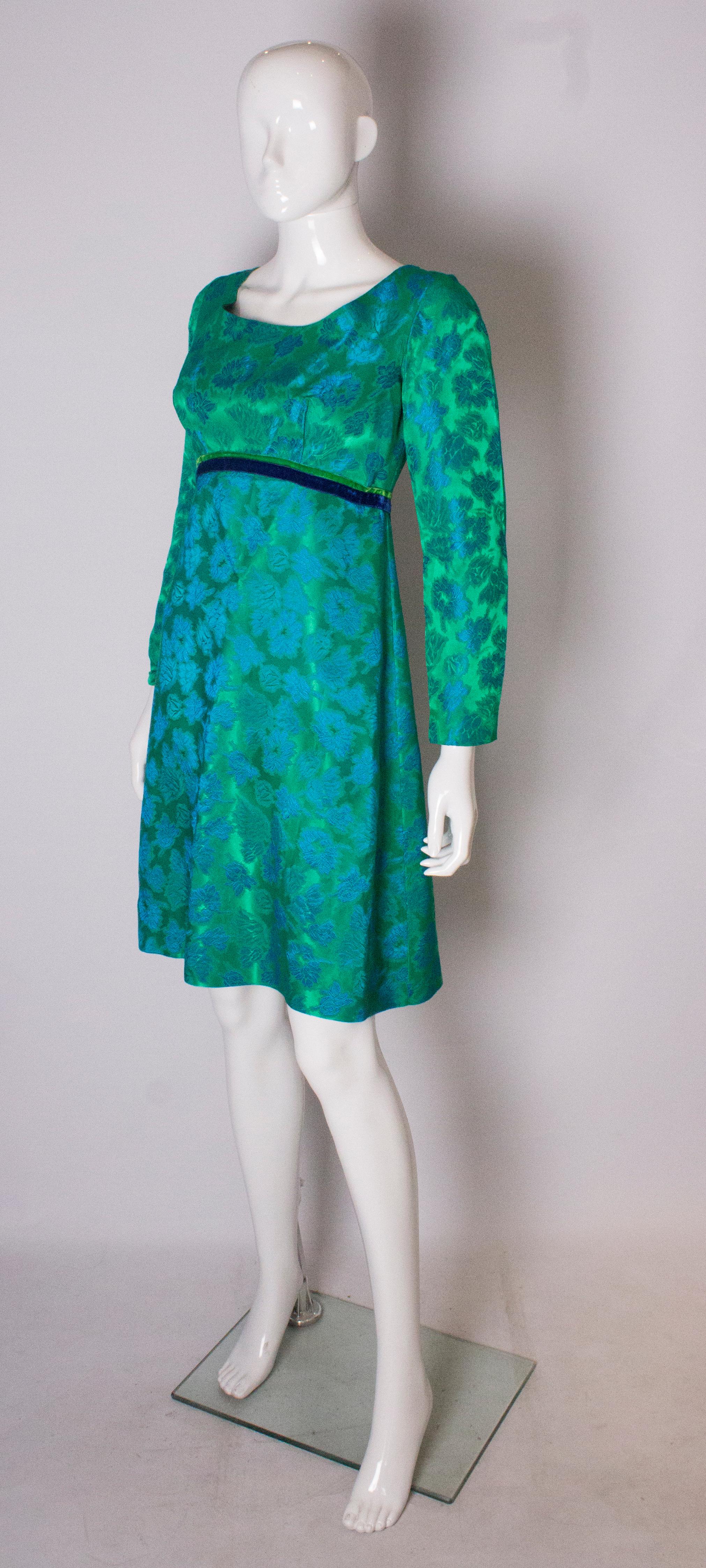 green floral formal dress