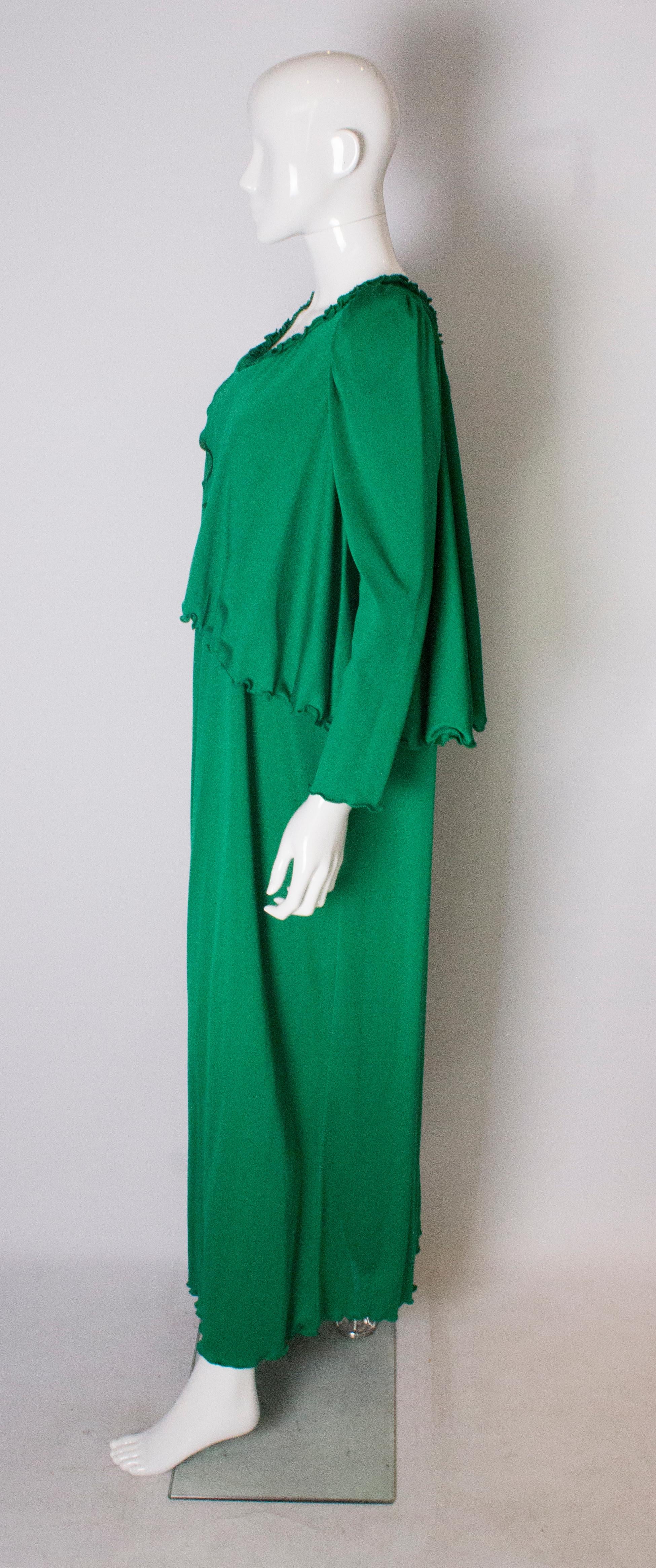 Jean Varon Vintage Green Gown, 1970s   1