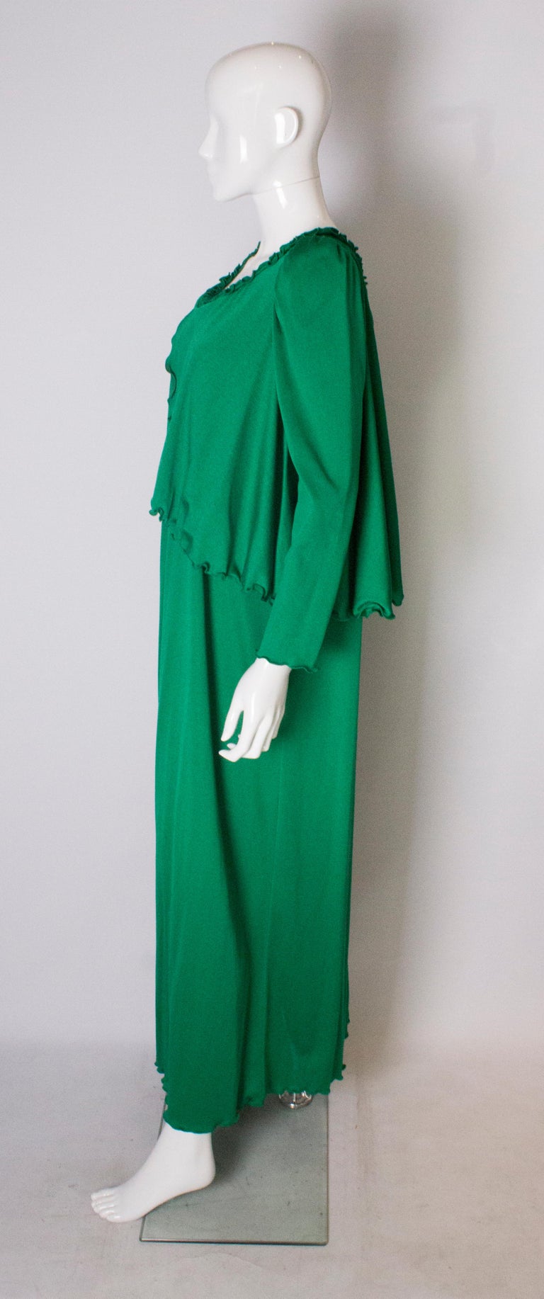 Jean Varon Vintage Green Gown, 1970s at 1stDibs