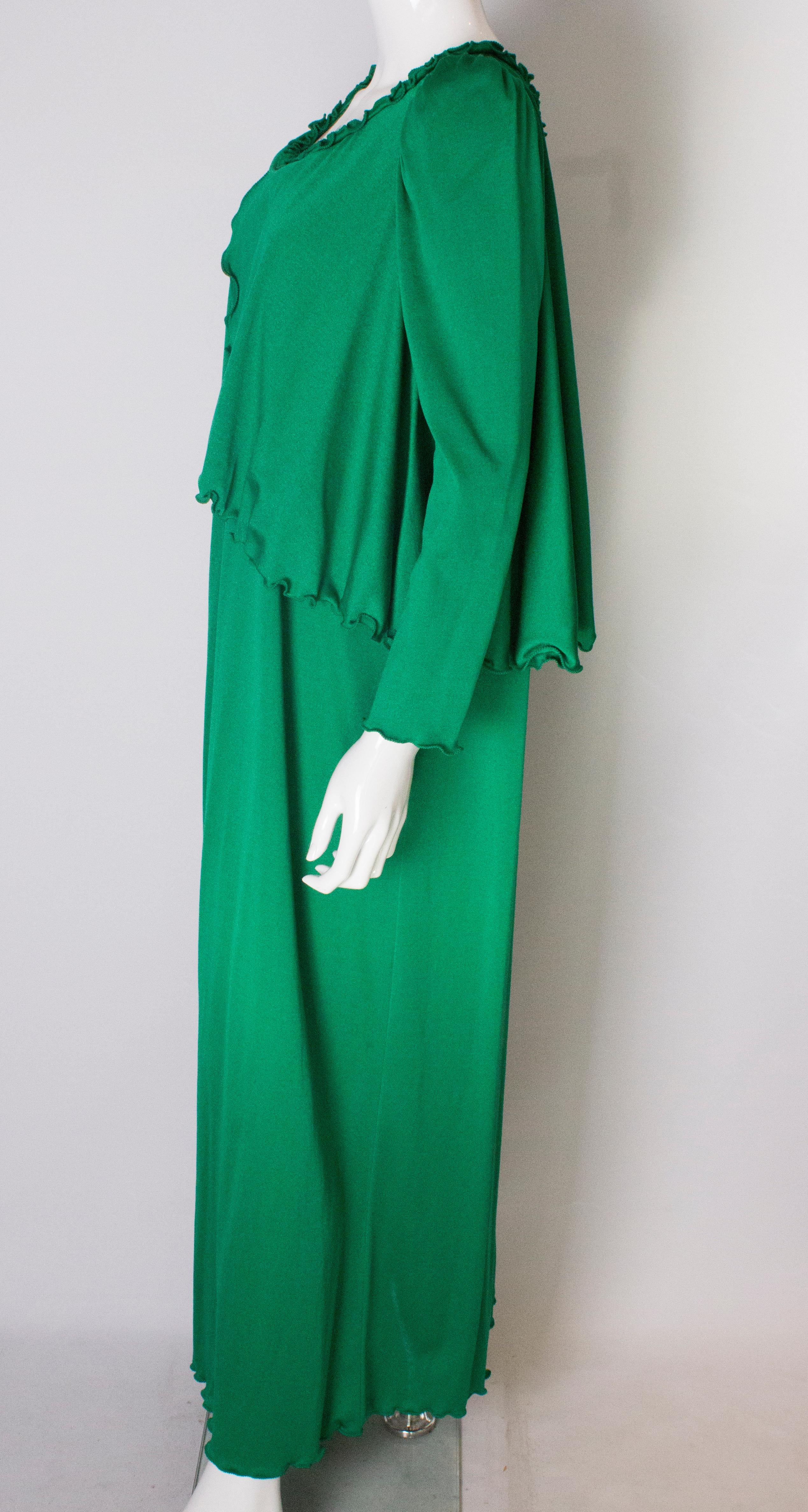 Jean Varon Vintage Green Gown, 1970s   2