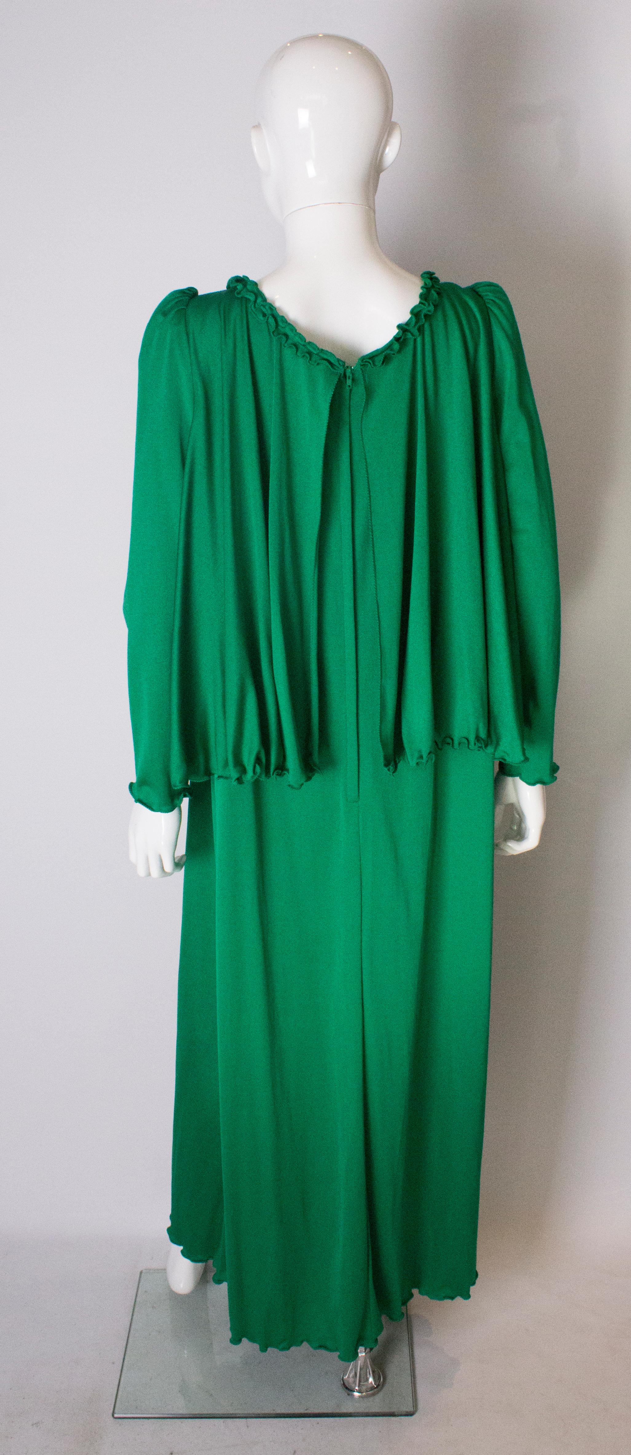 Jean Varon Vintage Green Gown, 1970s   3