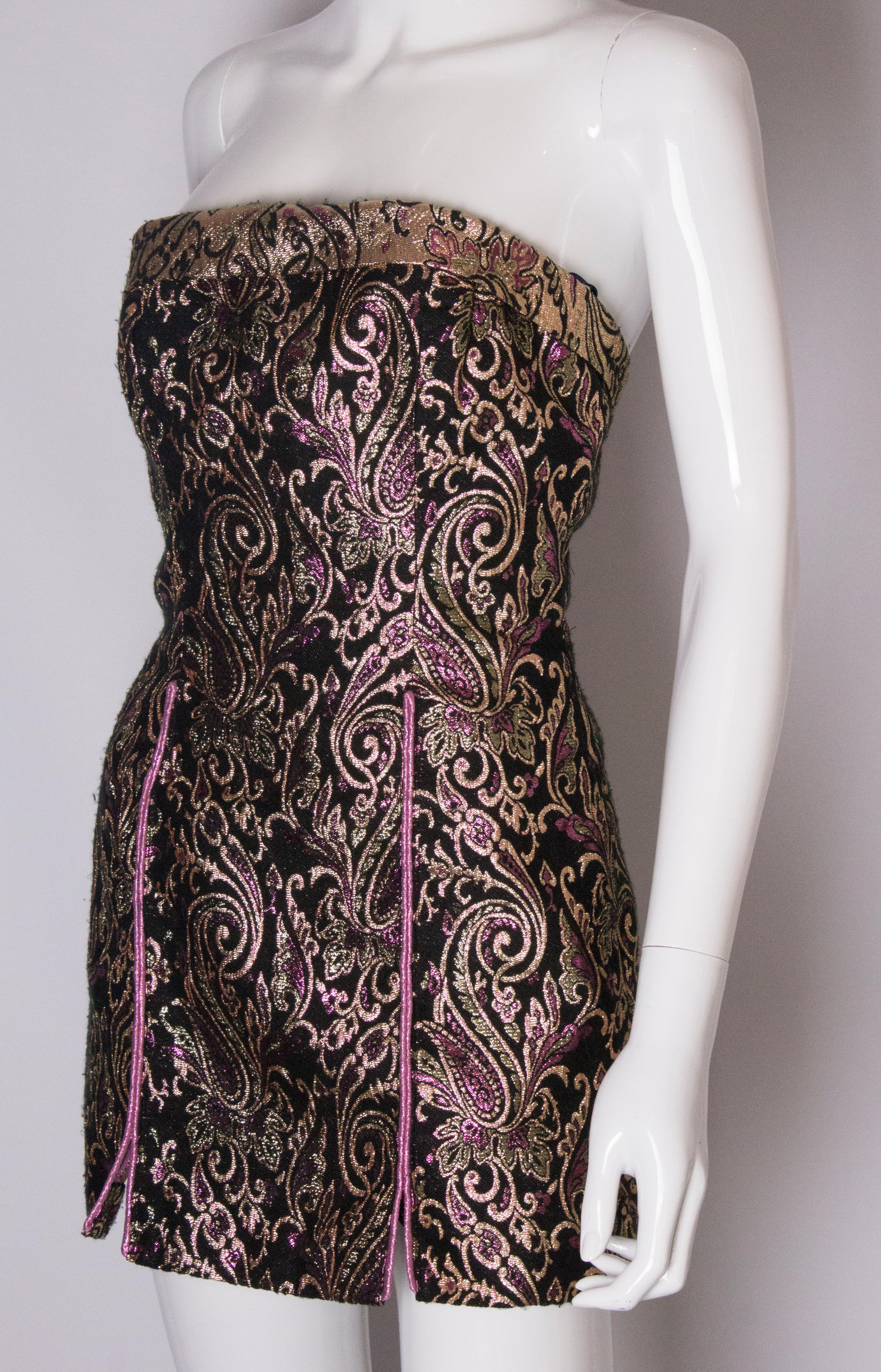 Brocade Vintage Top / Mini Dress In Good Condition In London, GB