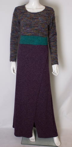 Purple and Turquoise Vintage Knitted Dress