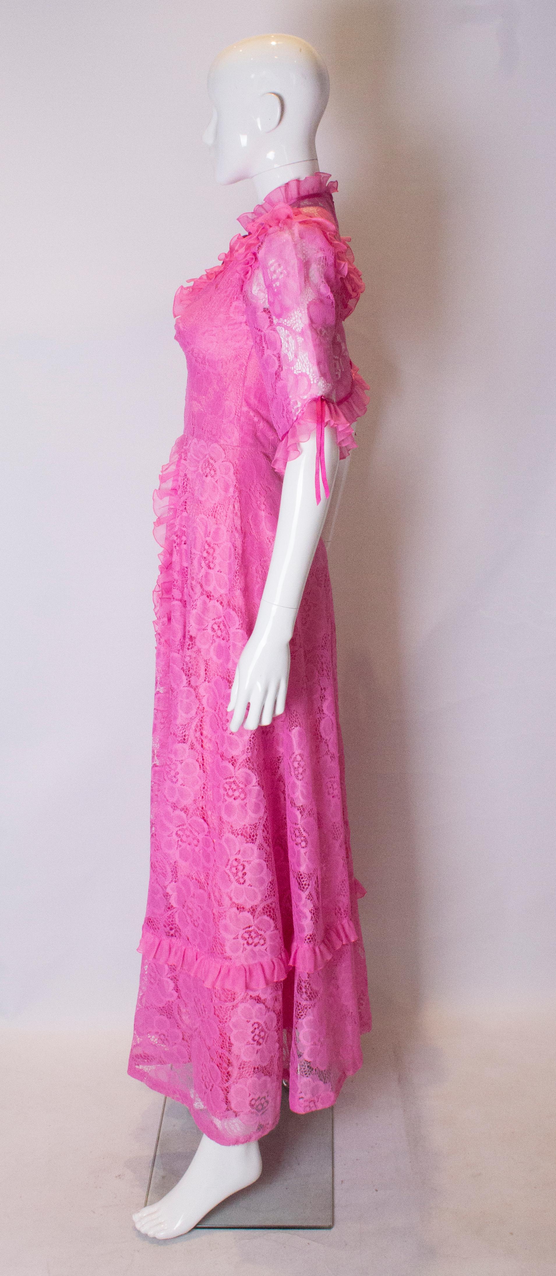 Vintage Pink Lace Dress 1