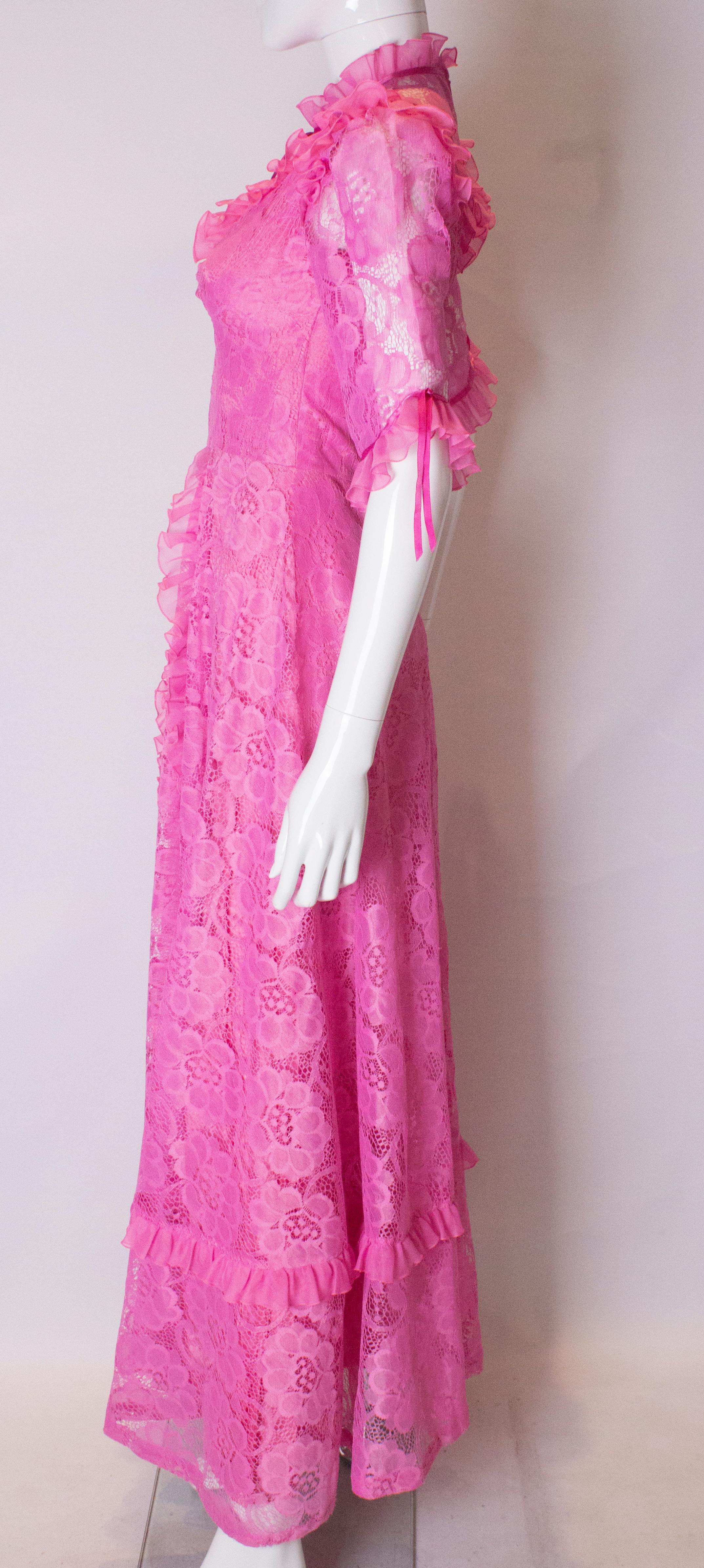 Vintage Pink Lace Dress 2