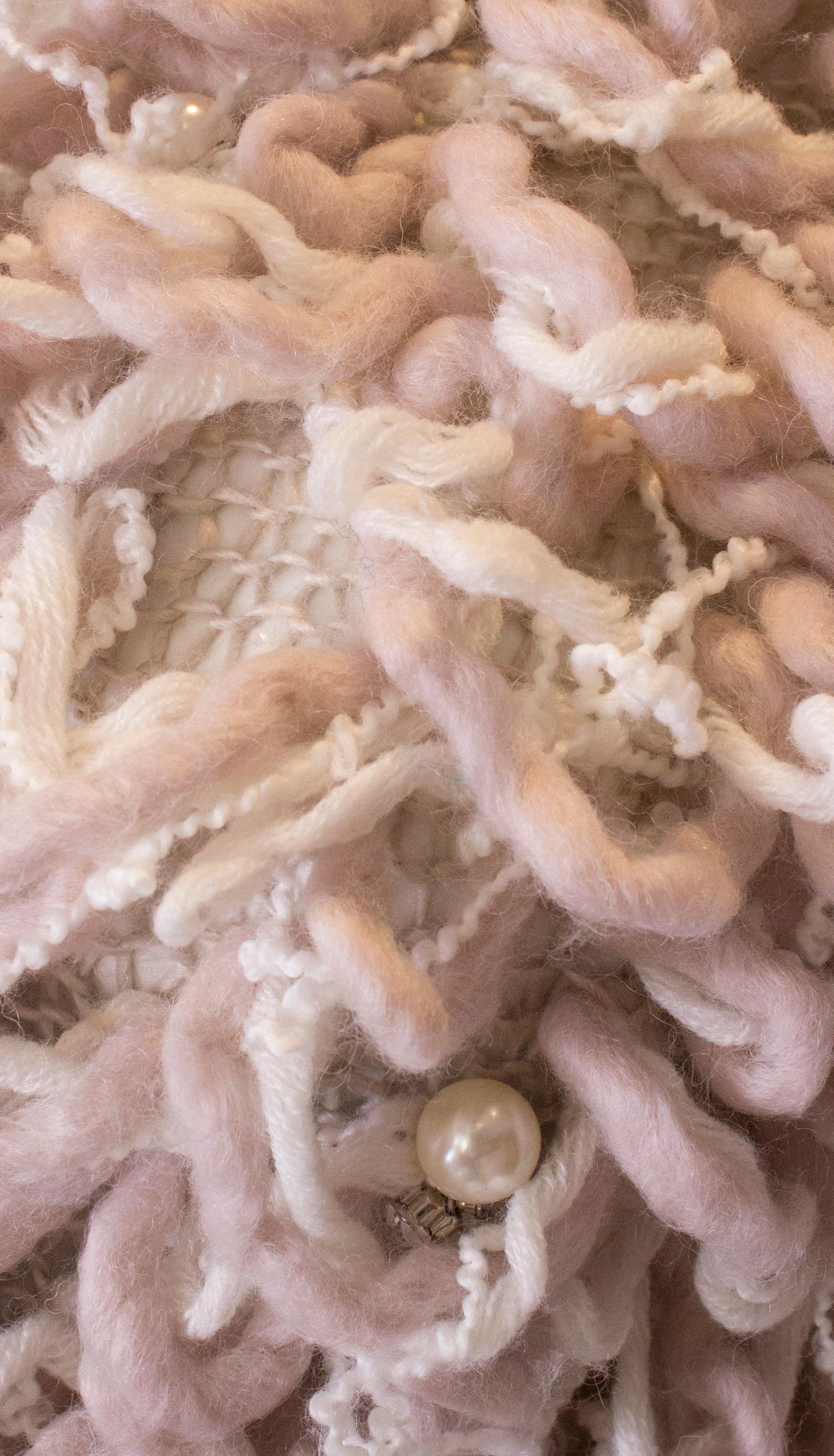 Beige Veste vintage zippée à l'avant en laine mélangée en vente