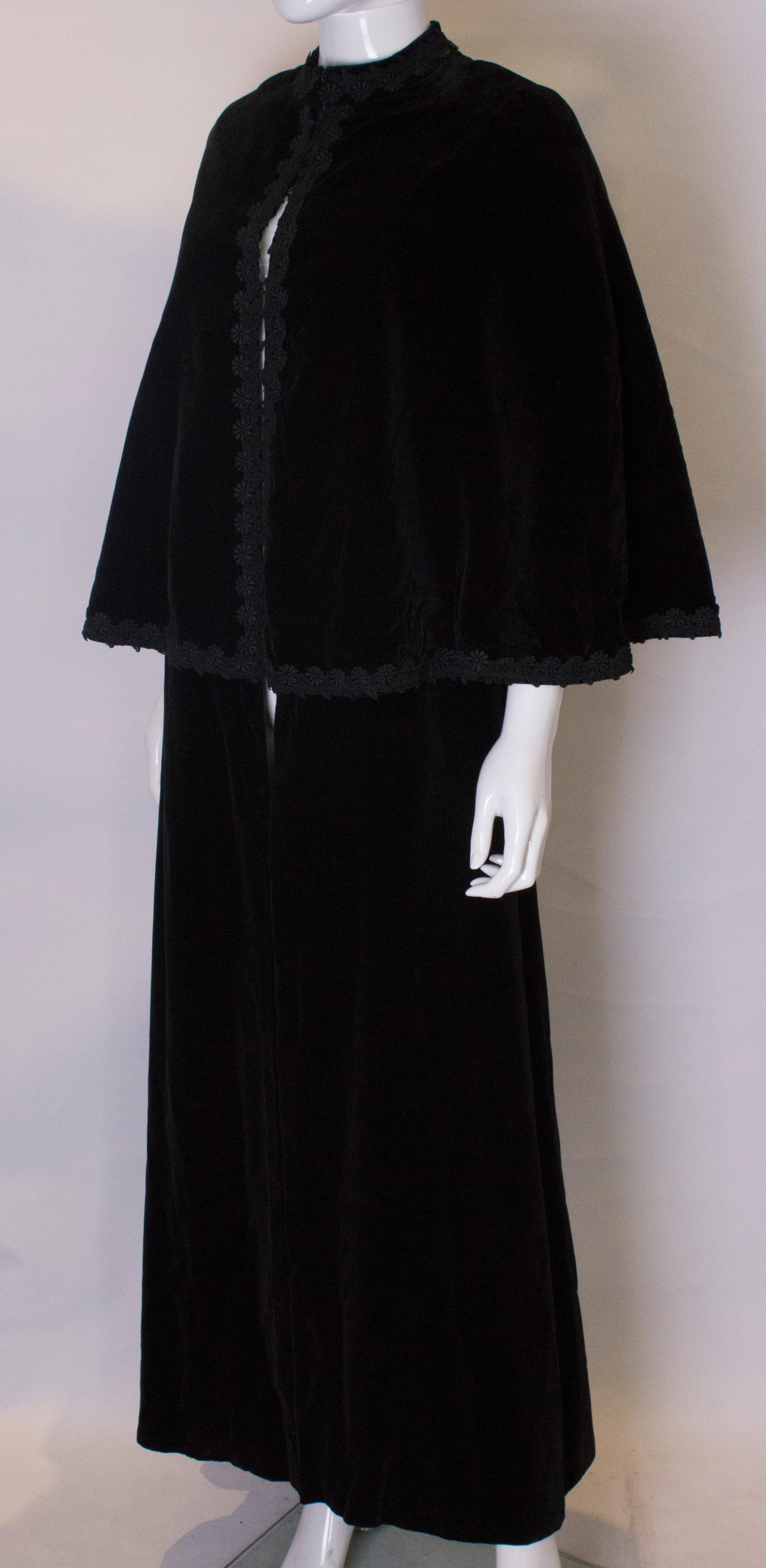 Vintage Regamus Black Velvet Cape For Sale at 1stDibs | velvet capelet ...