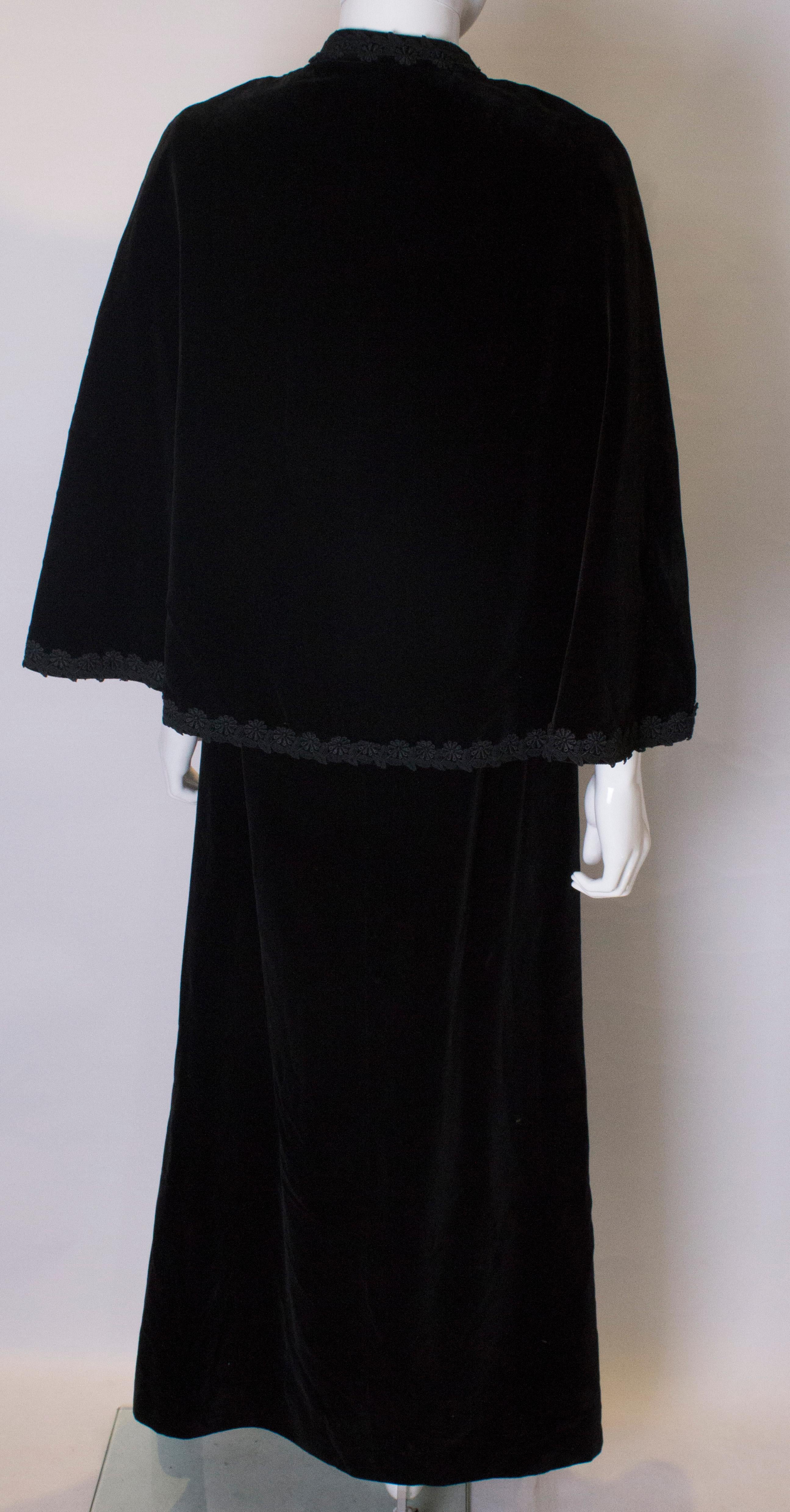 Women's Vintage Regamus Black Velvet Cape