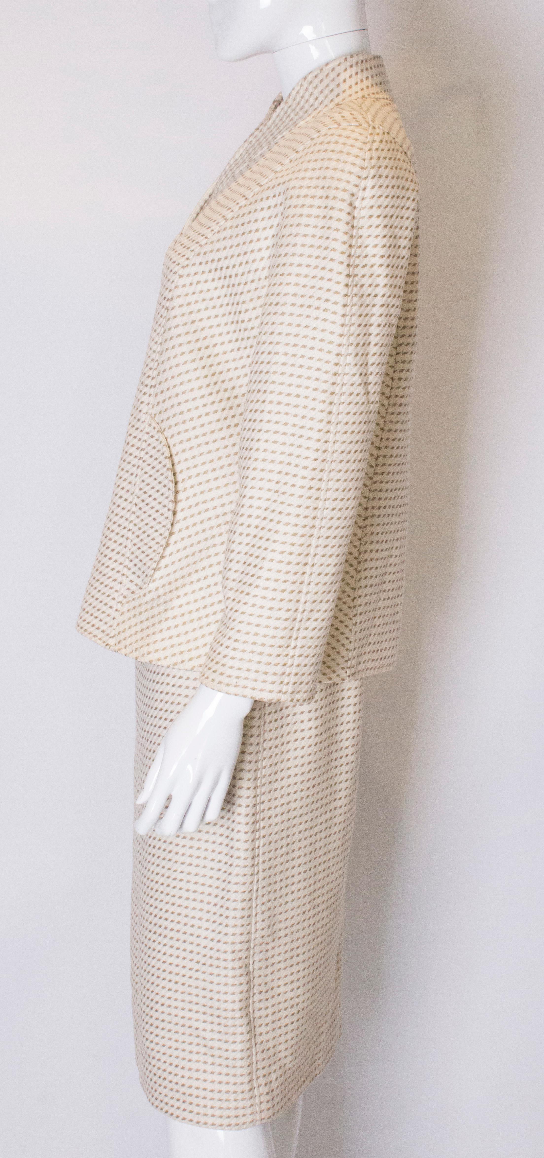 Beige Vintage Courreges Skirt Suit For Sale