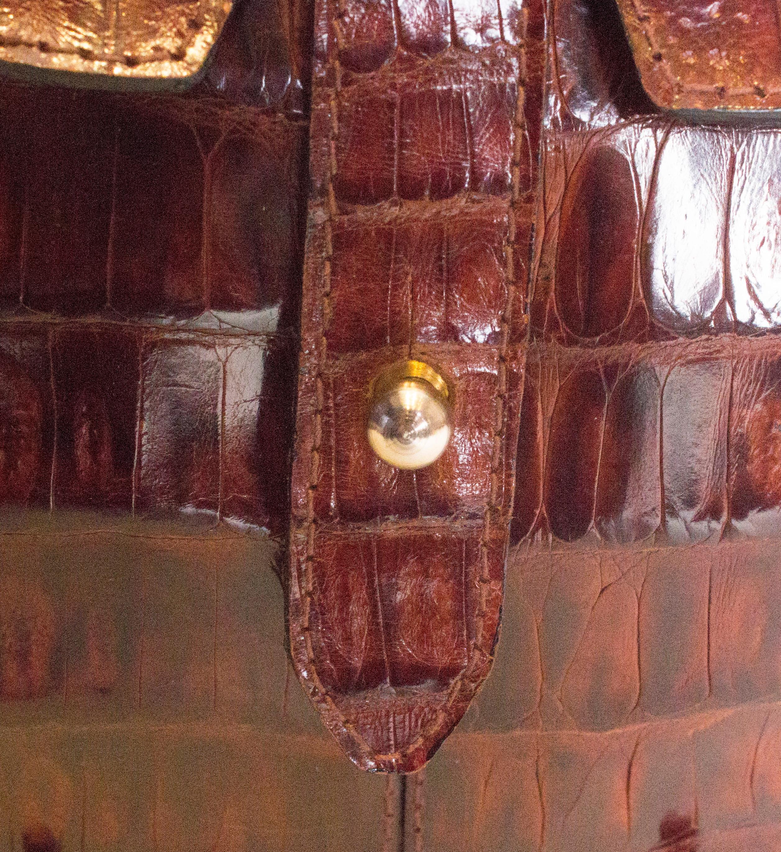 Chic Chestnut Brown Crocodile Bag 4
