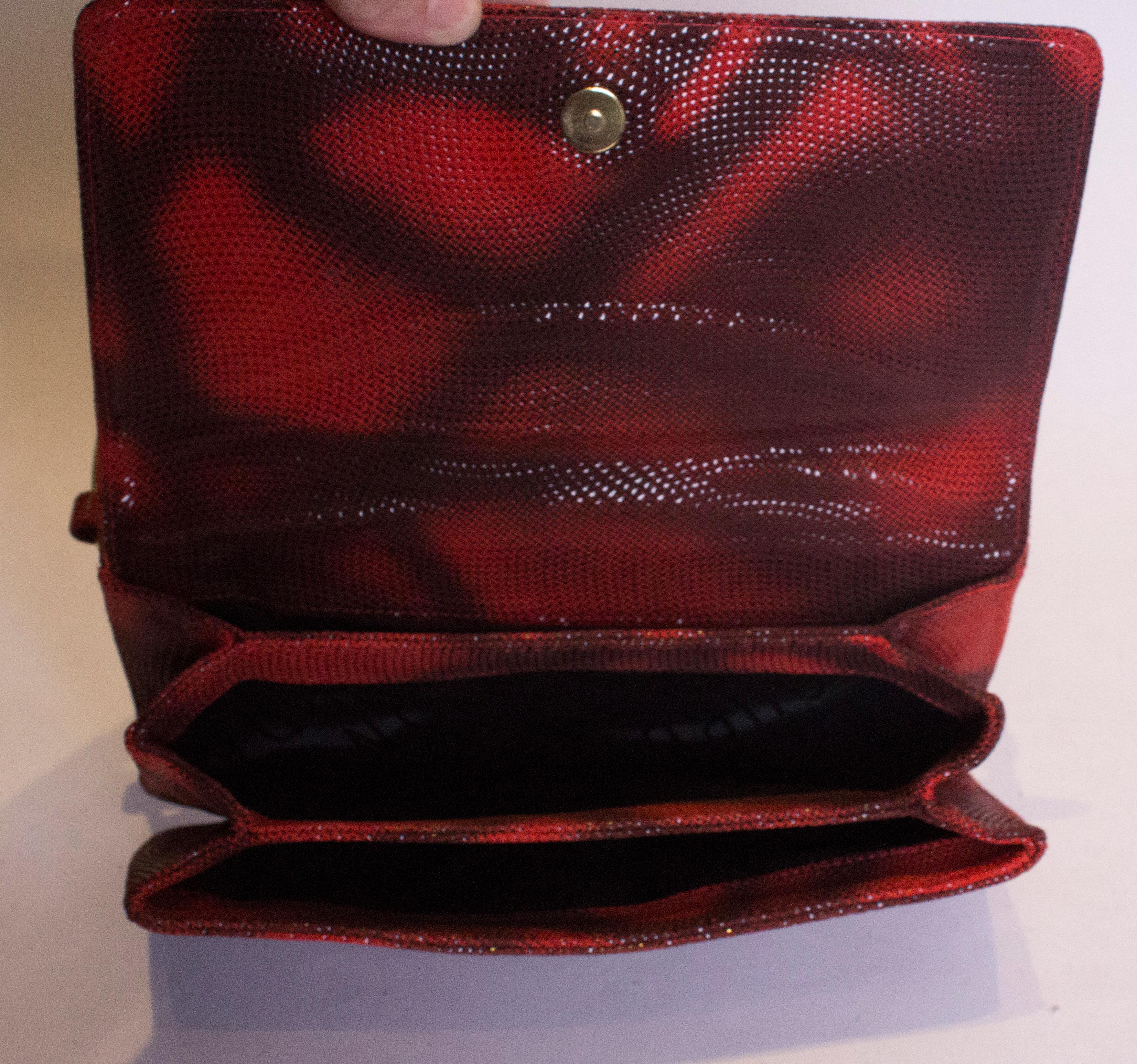 Vintage Charles Jourdan Red Handbag In Good Condition For Sale In London, GB