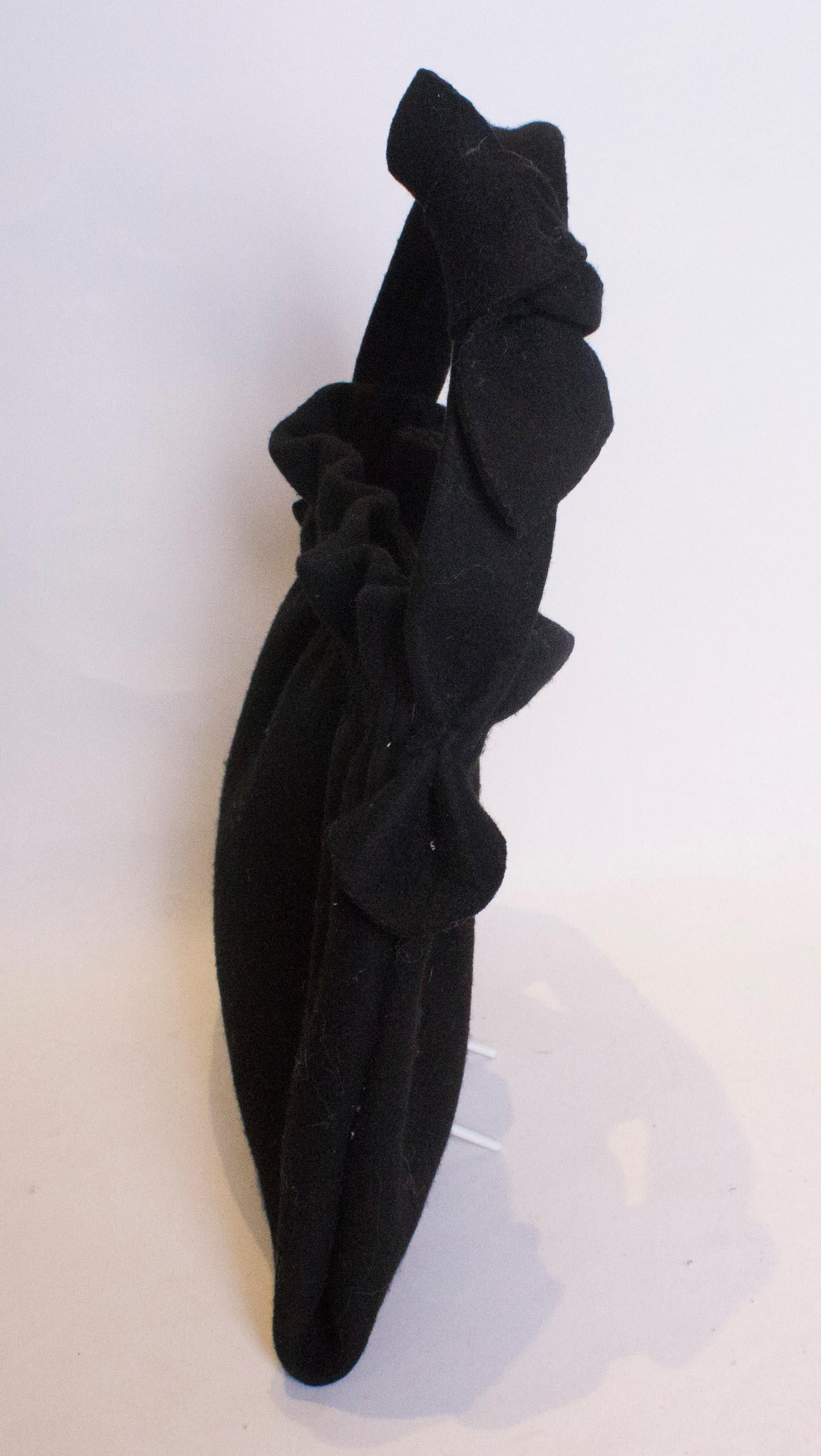 Schwarze Vintage-Filztasche im Zustand „Gut“ im Angebot in London, GB