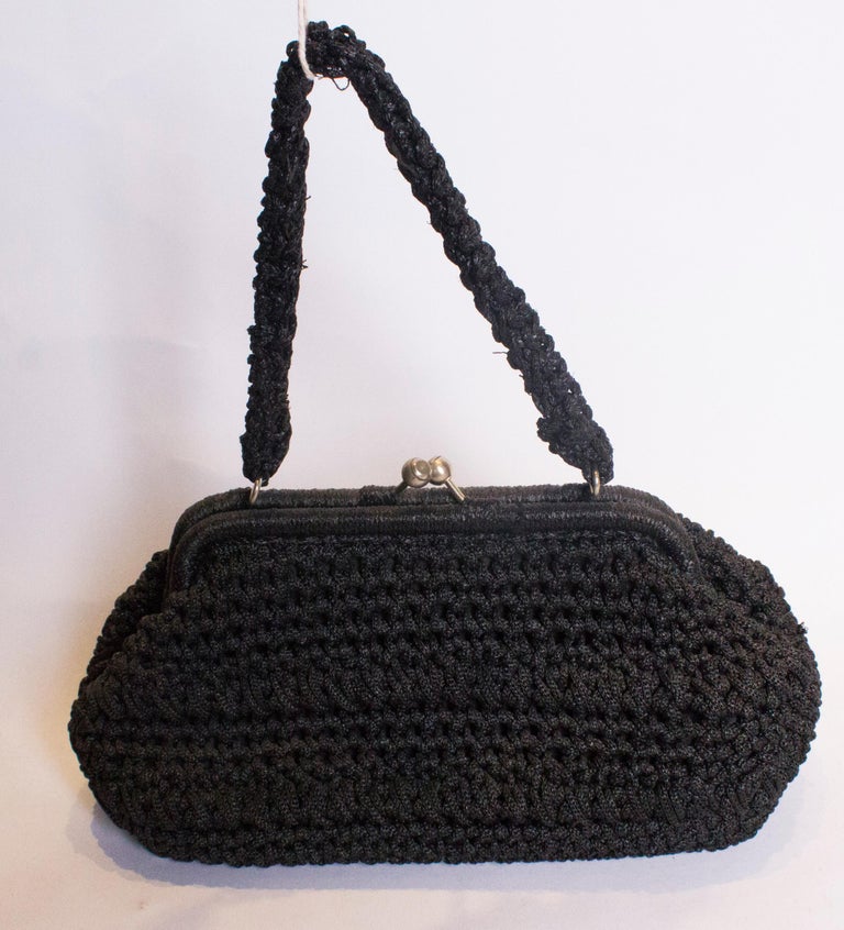 Black Vintage Raffia Bag at 1stDibs | black raffia bag, vintage raffia ...