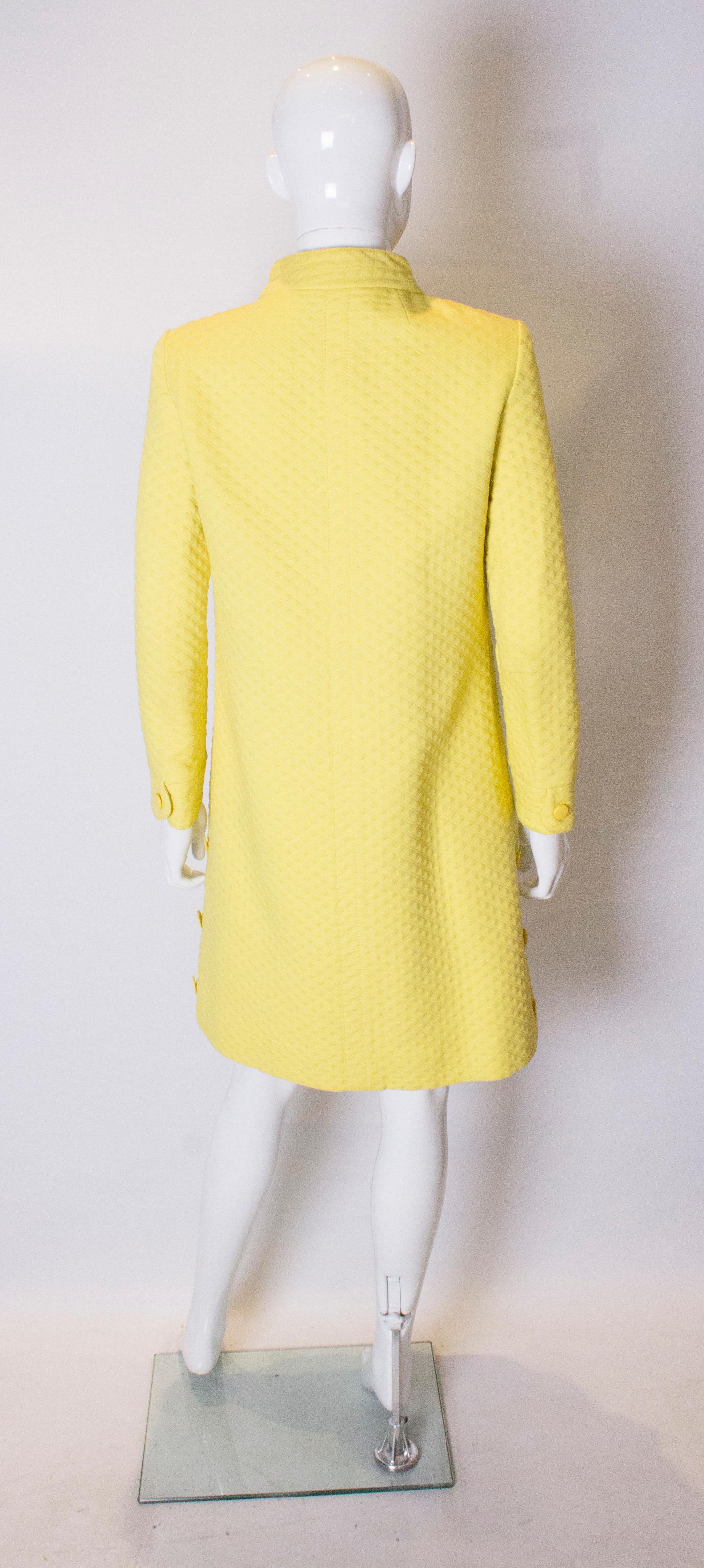 Chic Vintage Yellow Coat For Sale 3