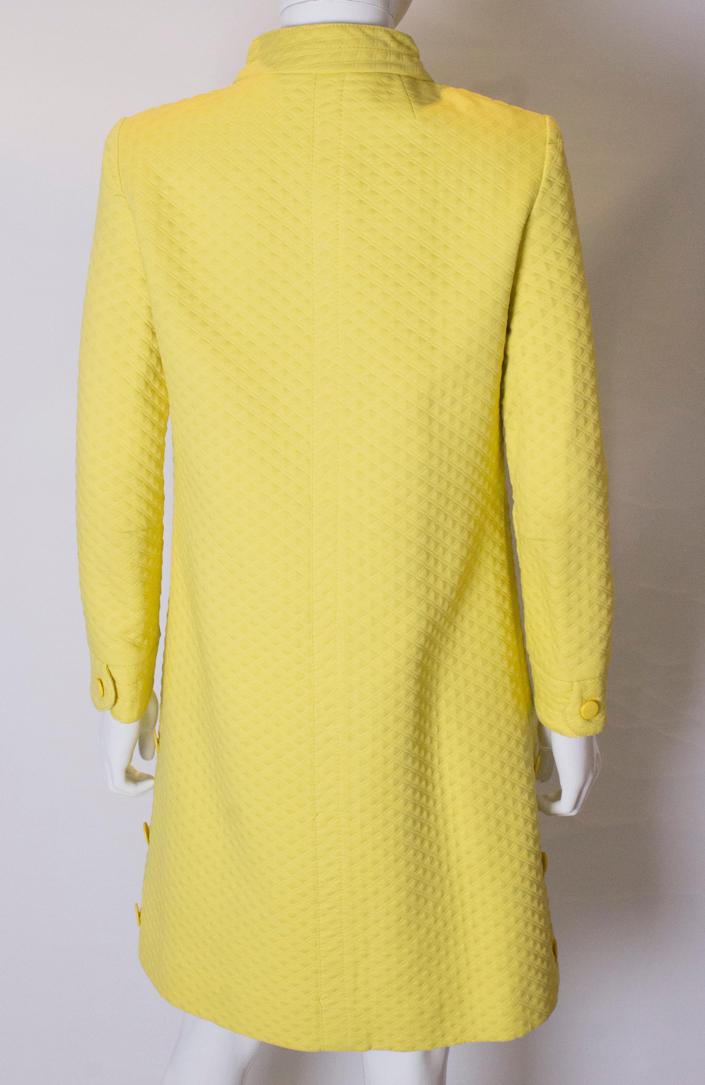 Chic Vintage Yellow Coat For Sale 4