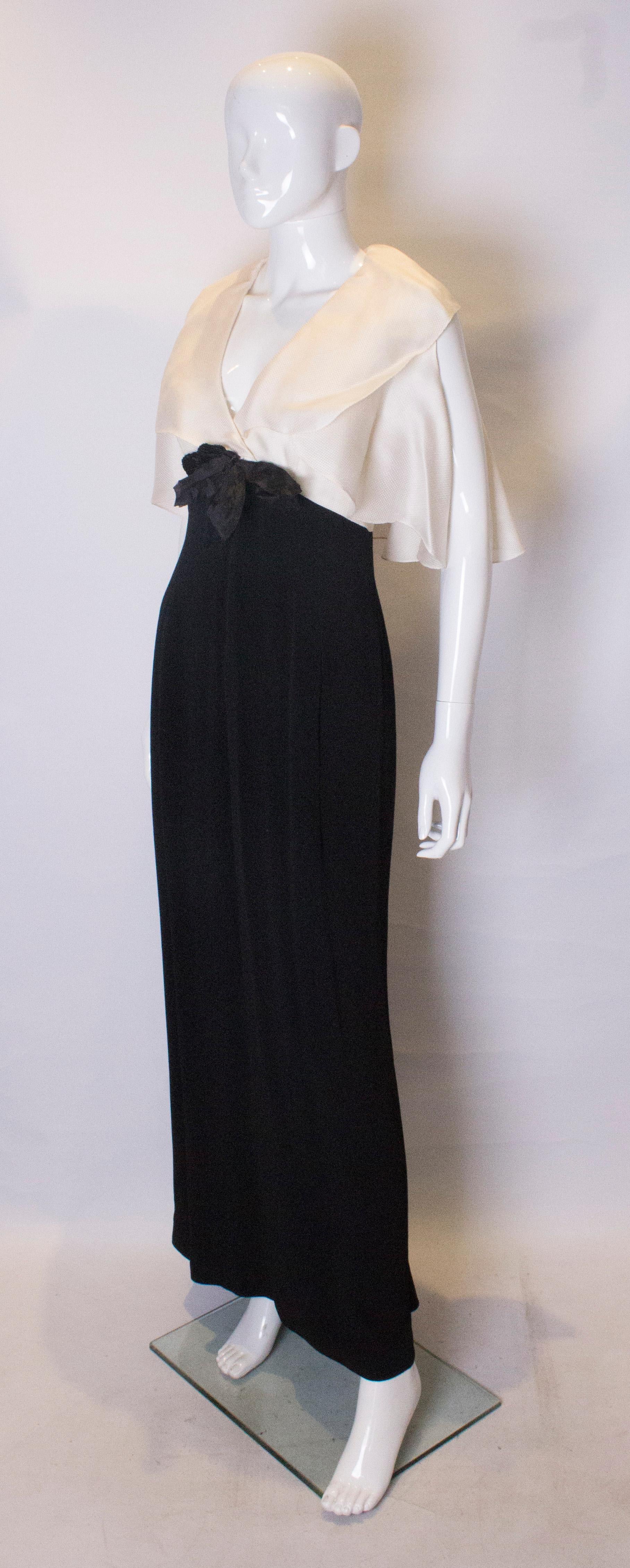 carolina herrera black and white gown