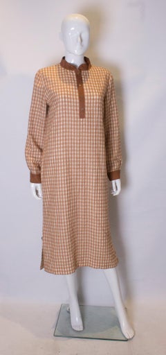 A Vintage 1980s courreges check autumnal Shirt Dress