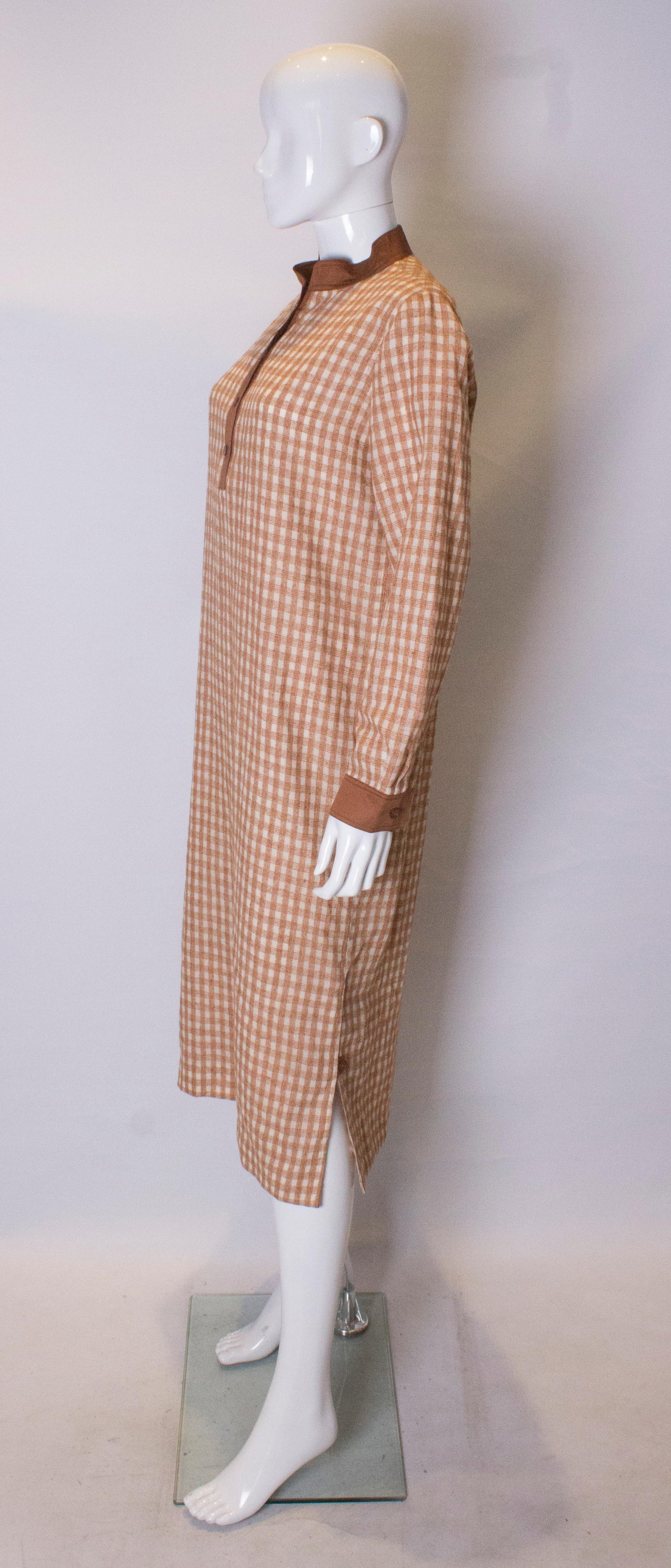 Women's A Vintage 1980s courreges check autumnal Shirt Dress For Sale