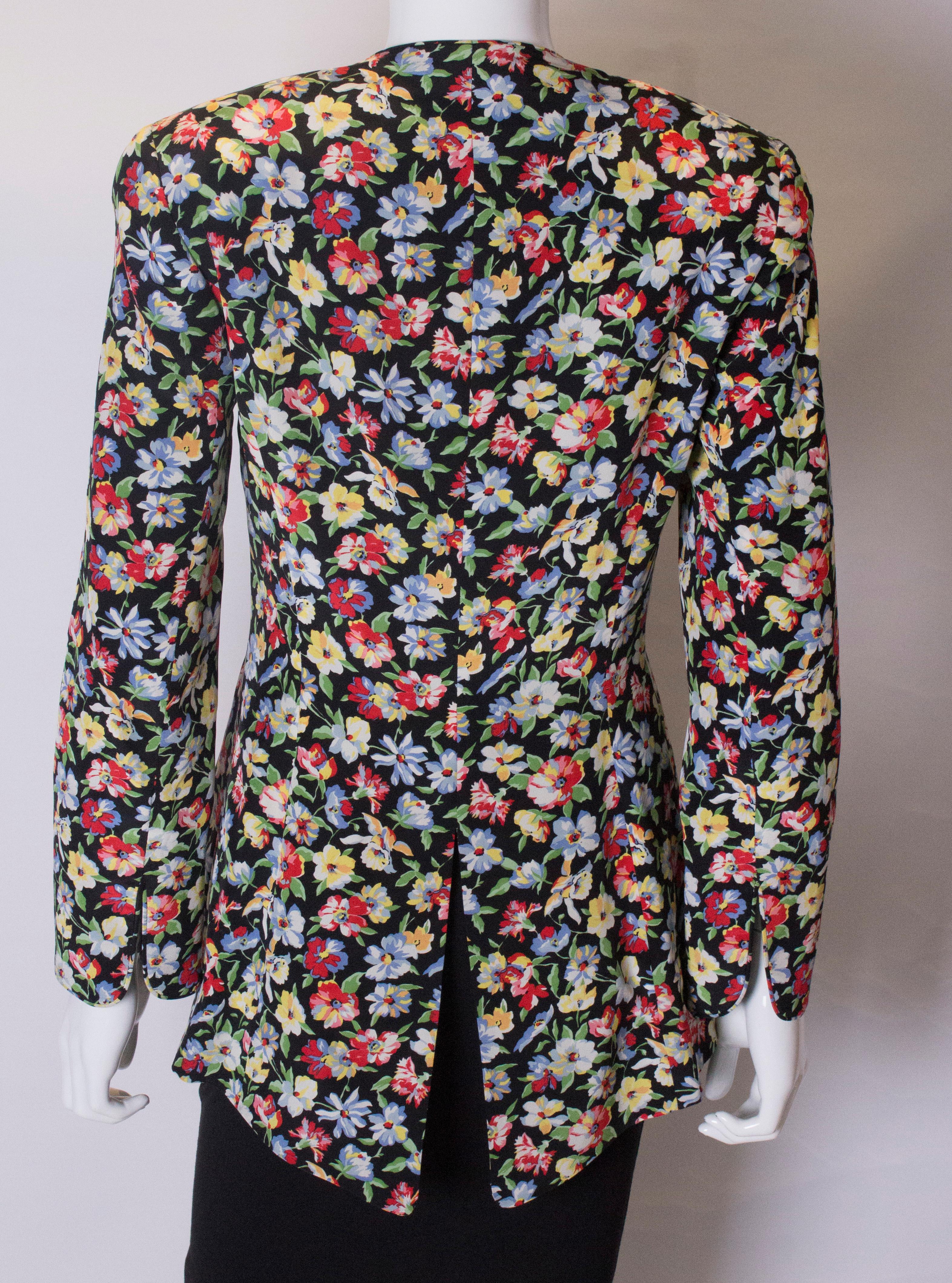 Vintage Caroline Charles Silk Jacket For Sale 2