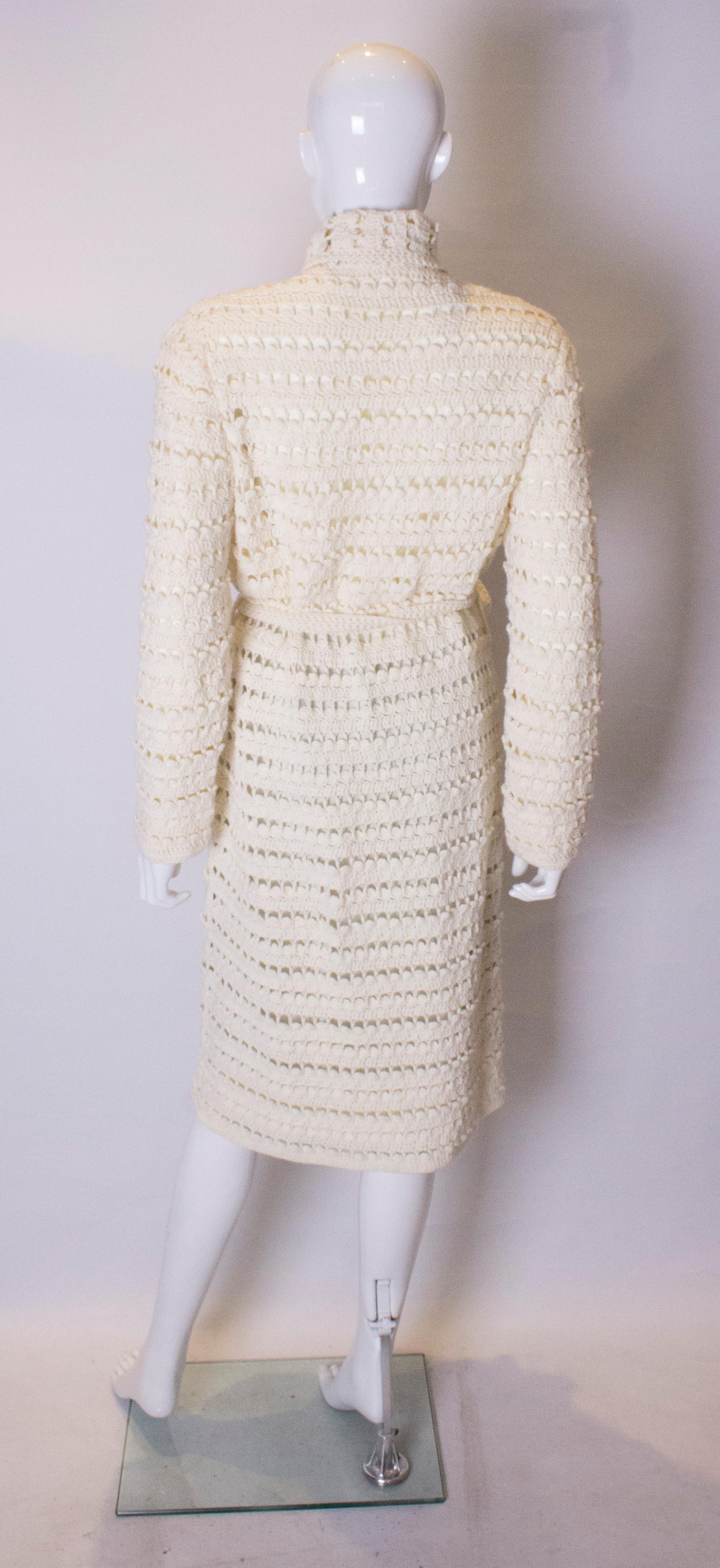 Vintage Knitted Cream Coat 1